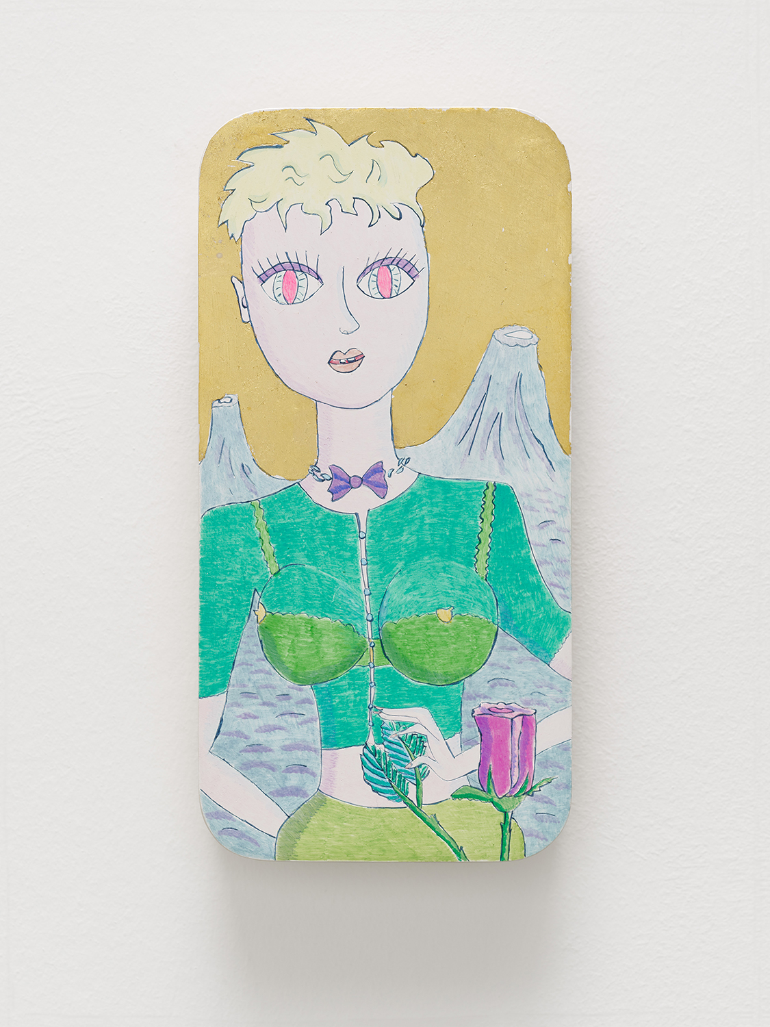  Magdalena Kita,  Little Princess,  2018, Egg tempera and gold leaf on wood, 23 x 11,5 cm 