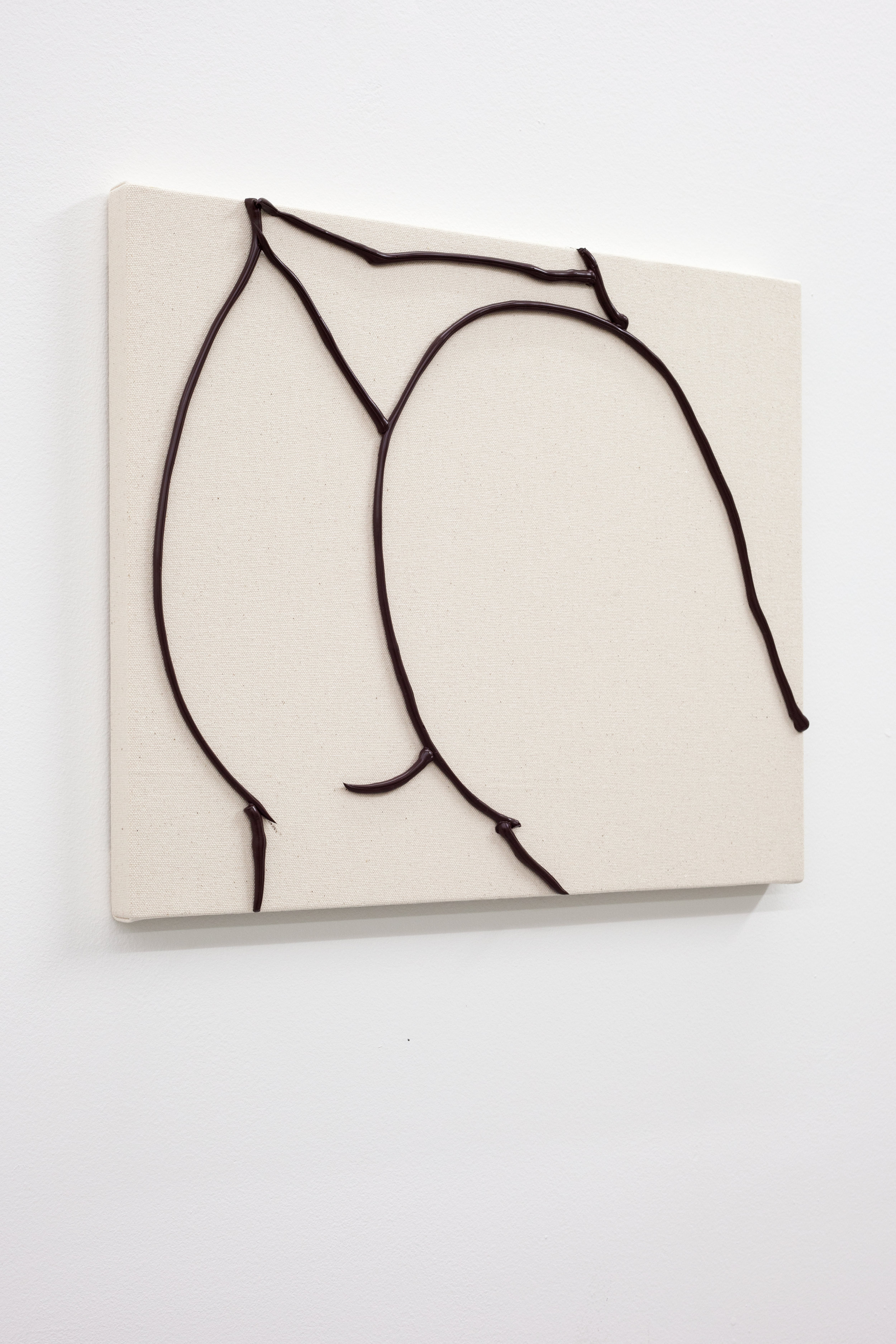  Omari Douglin,  Untitled (Butt Painting),  2019, Caulk on Raw Canvas, 13x16in 