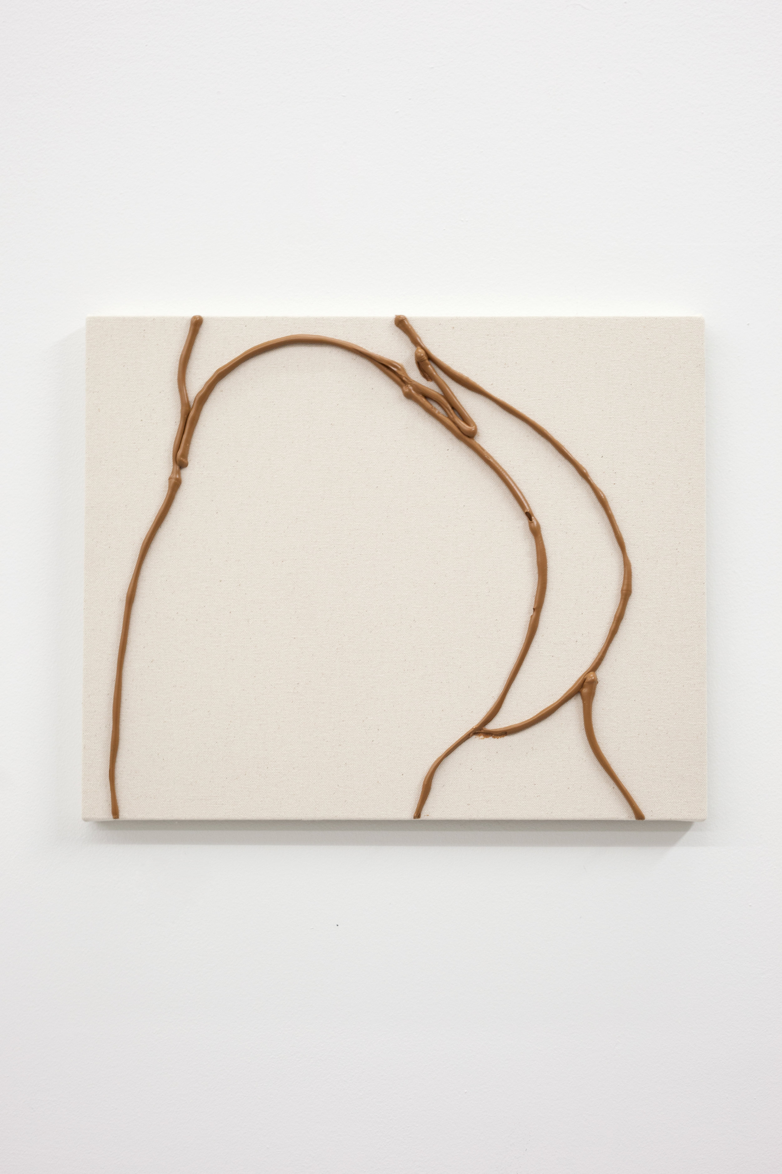  Omari Douglin,  Untitled (Butt Painting),  2019, Caulk on Raw Canvas, 13x16in 