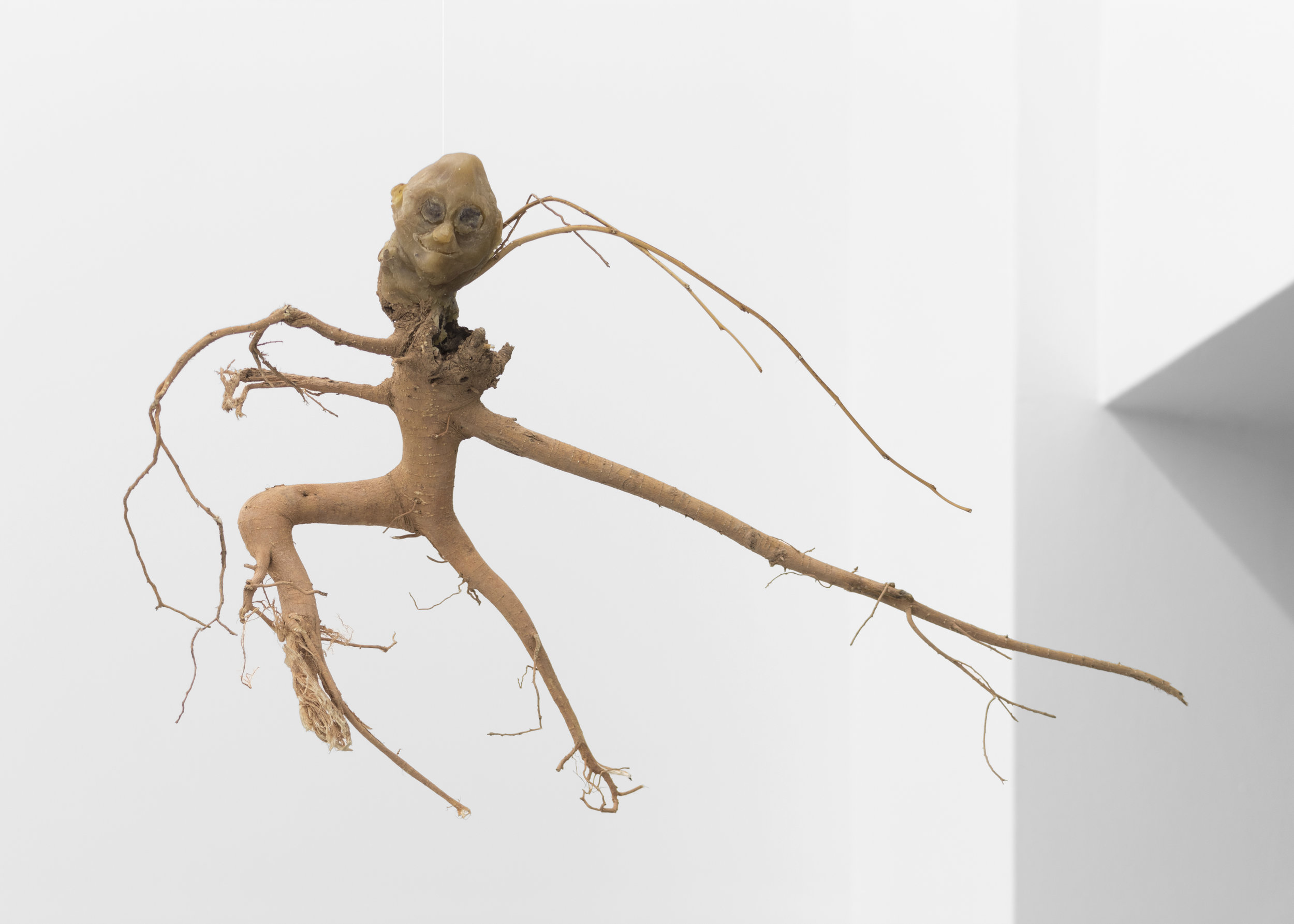  Kira Scerbin , A Quick Fart (Dancer),  2019. Beeswax and myrrh on root 