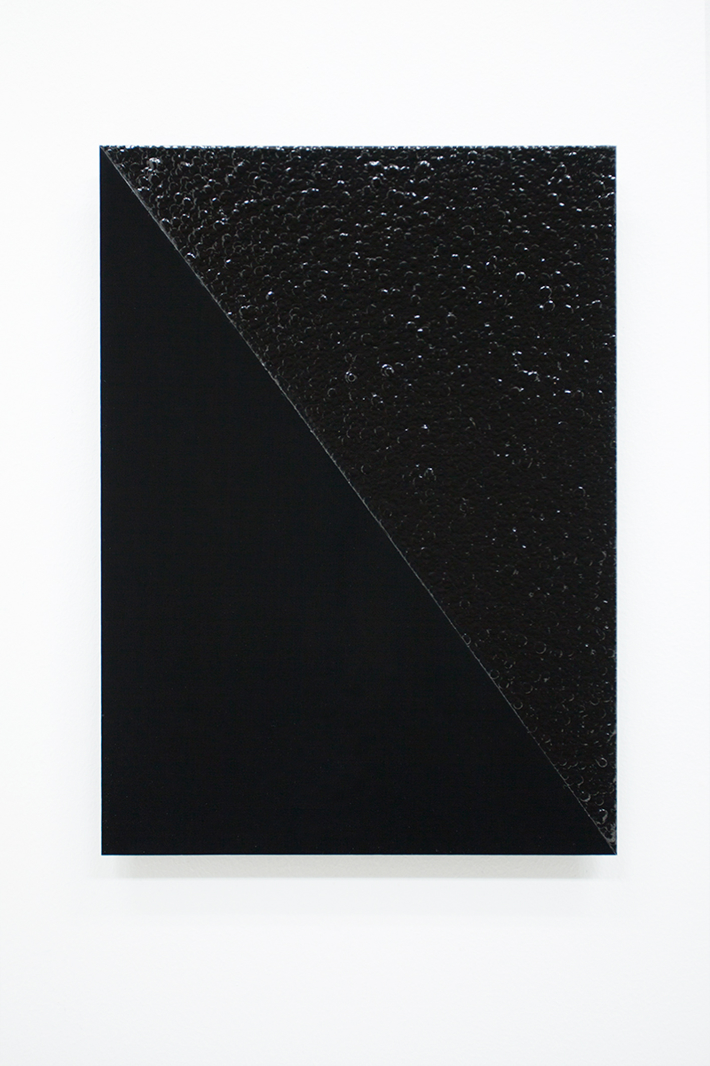  Anders Sletvold Moe. Black Letter # 90 (18 Days), 2014. Oil and acrylic on plexi glass. 8.27 x 11.69 inches. 