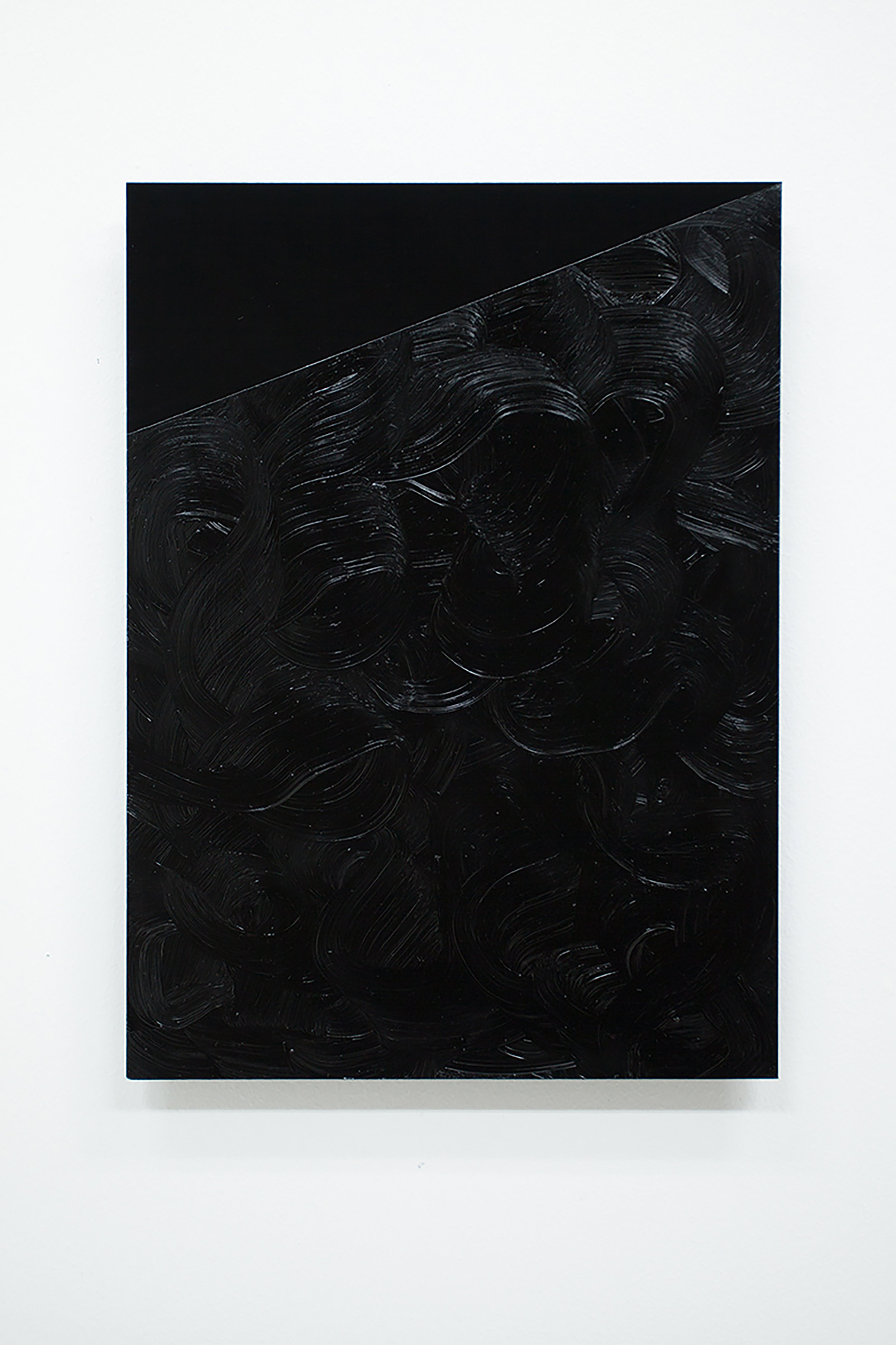  Anders Sletvold Moe. Black Letter Series, 2014. Oil and acrylic on plexi glass. 8.27 x 11.69      