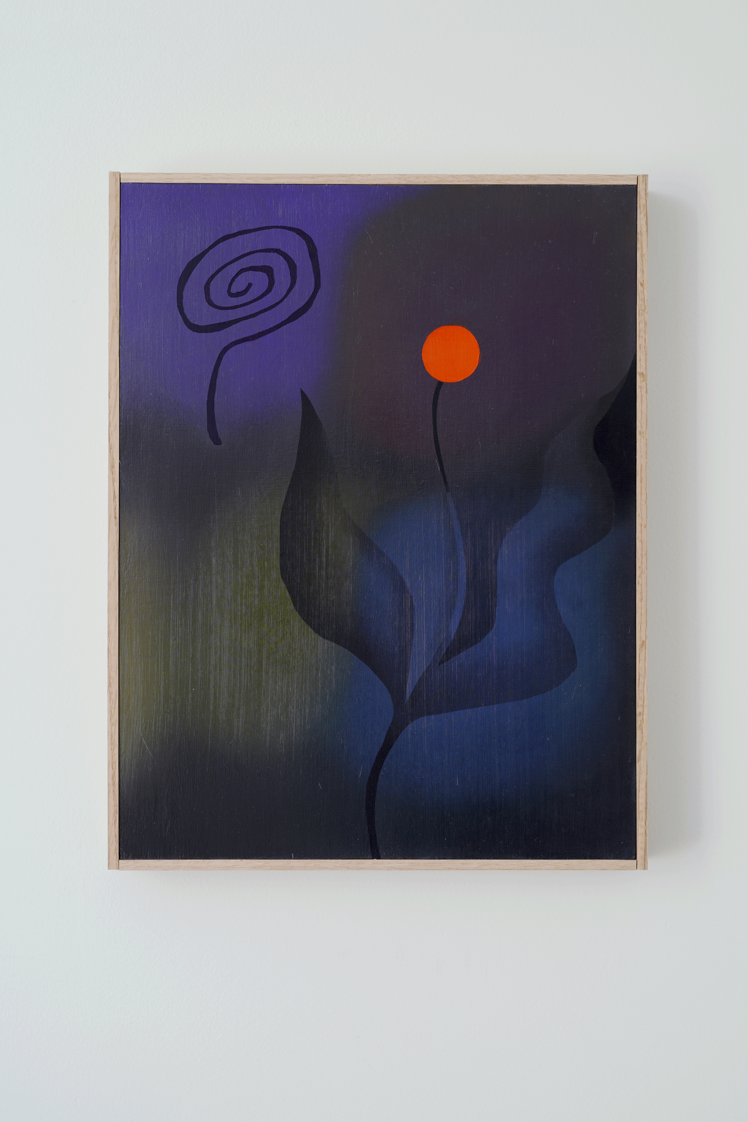  Simone Blain,  Flower and Spiral,  ​2019, Oil on board, 12” x 16” 