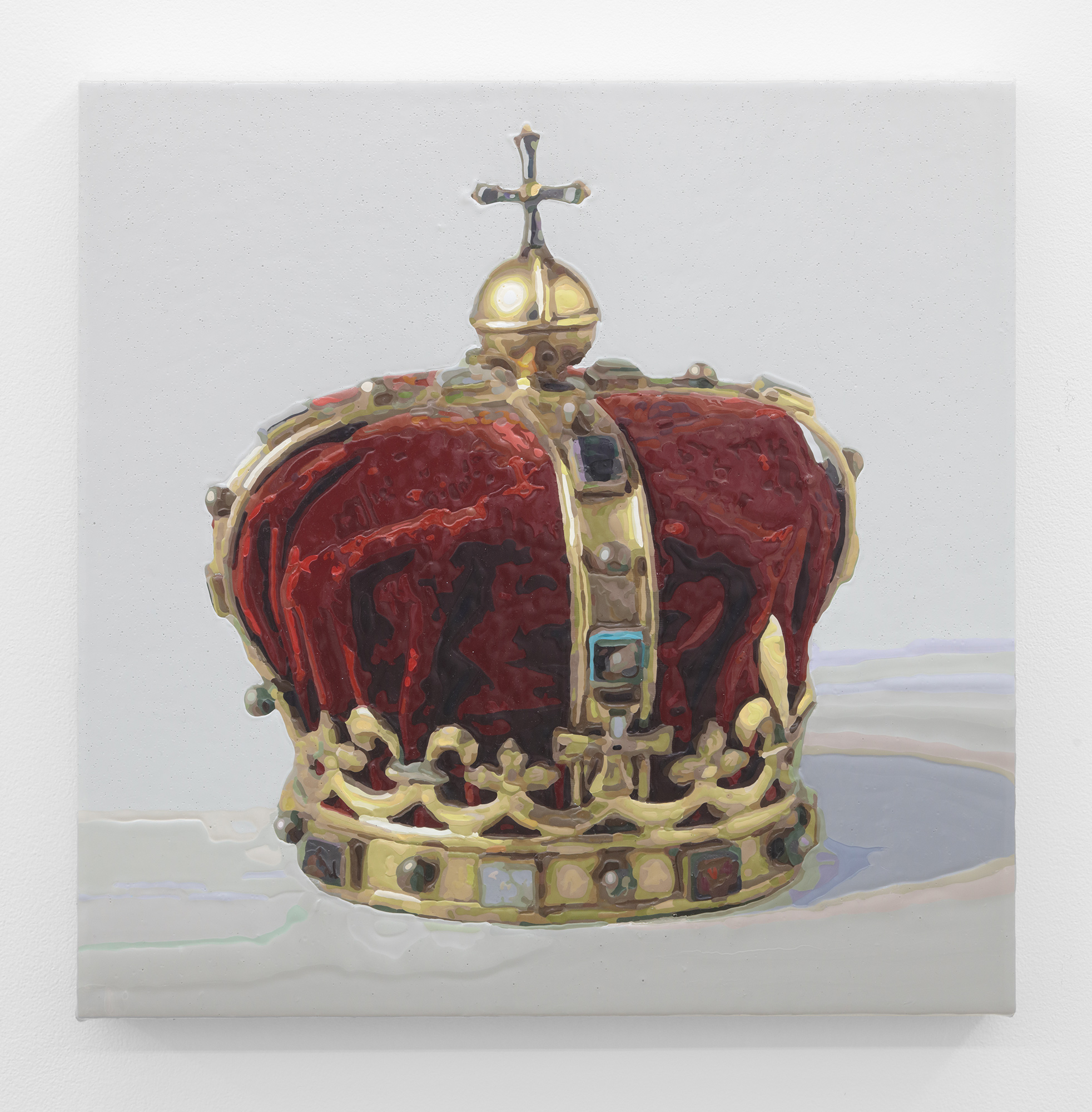  Dorian FitzGerald,  Crown For The King Of Adra, circa 1664 . 2019, acrylic on canvas mounted to board, 16 x 16 inches 
