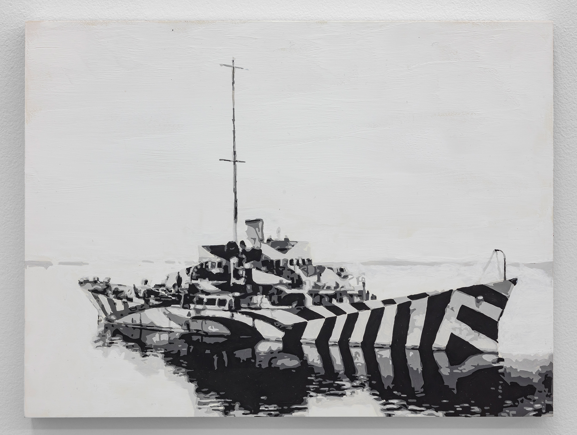  Dorian FitzGerald,  HMS Kilbride, Milford Haven, 13 January, 1919  , 2019 holbein acryla gouache on board, 9 x 12 inches  