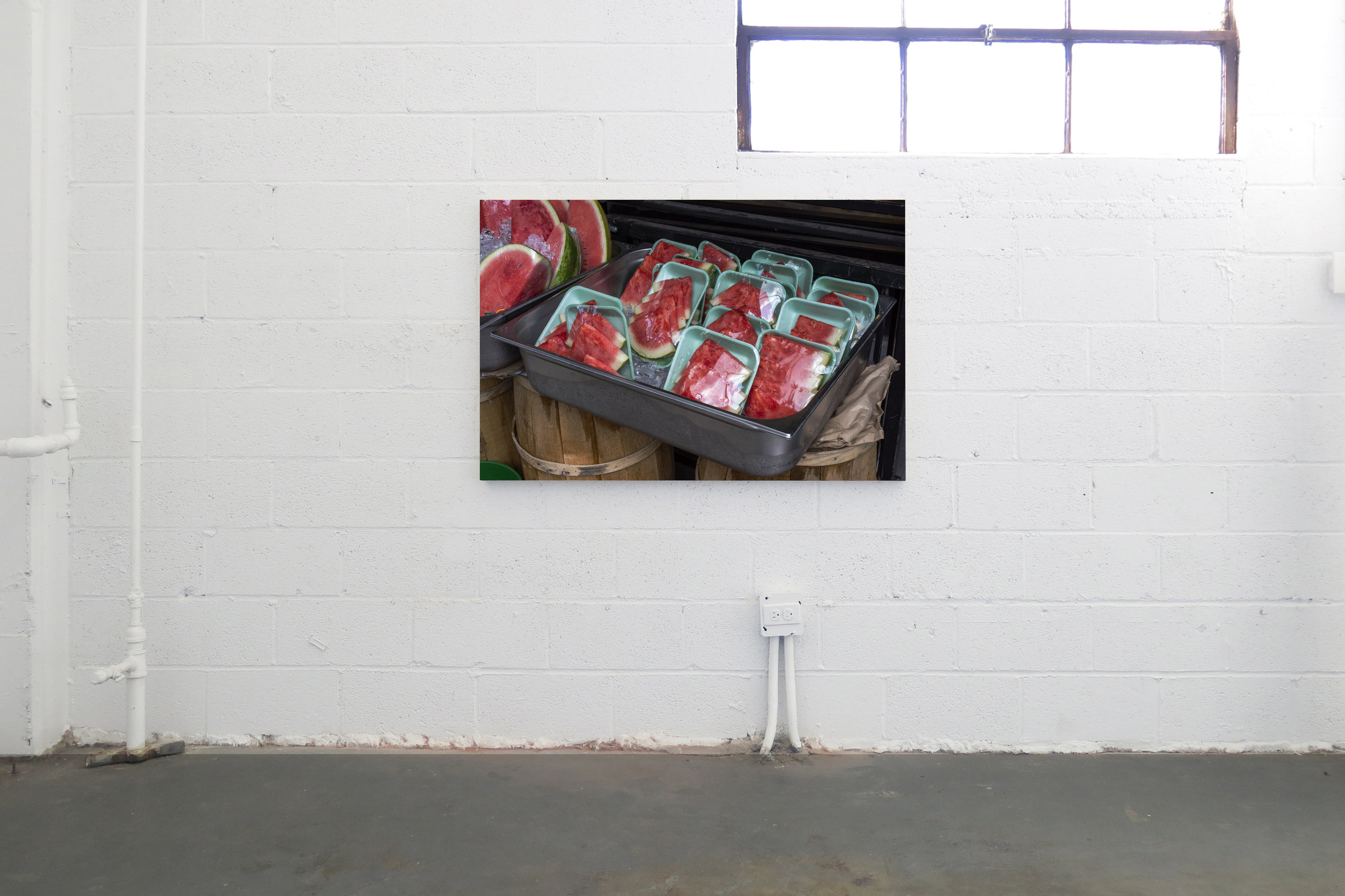  Cameron Crone,  Sliced Watermelon,  2019, Archival pigment print mounted on bass wood panel, 50 x 33 x 2” 
