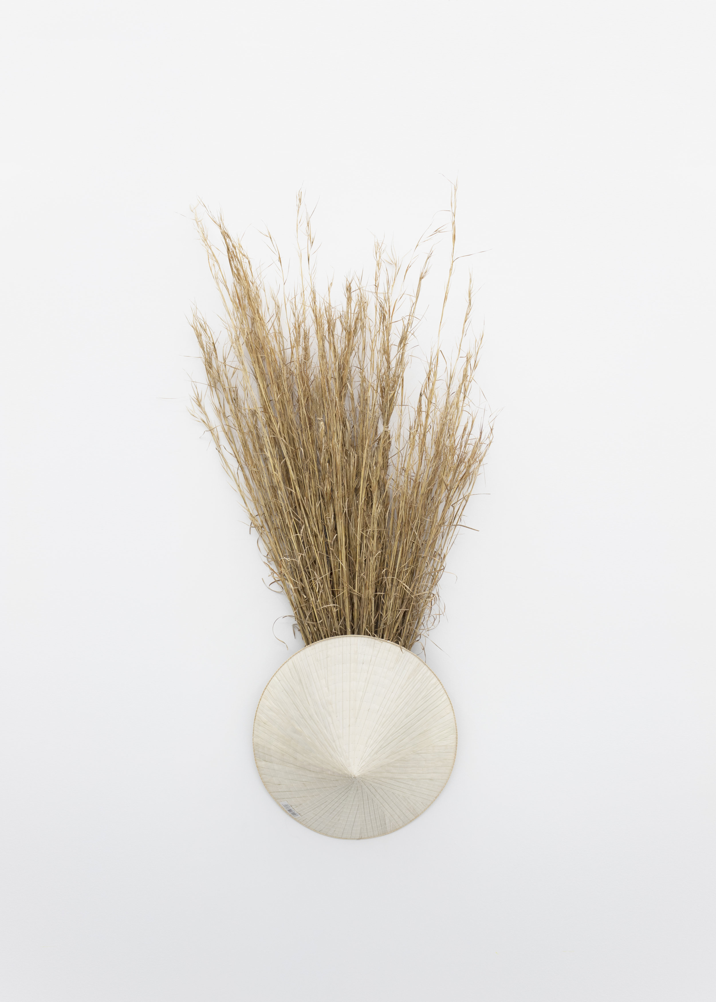  Millian Giang Lien Pham,  Preforge: 9 Stages (Two) , 2019. Grass, conical hat 