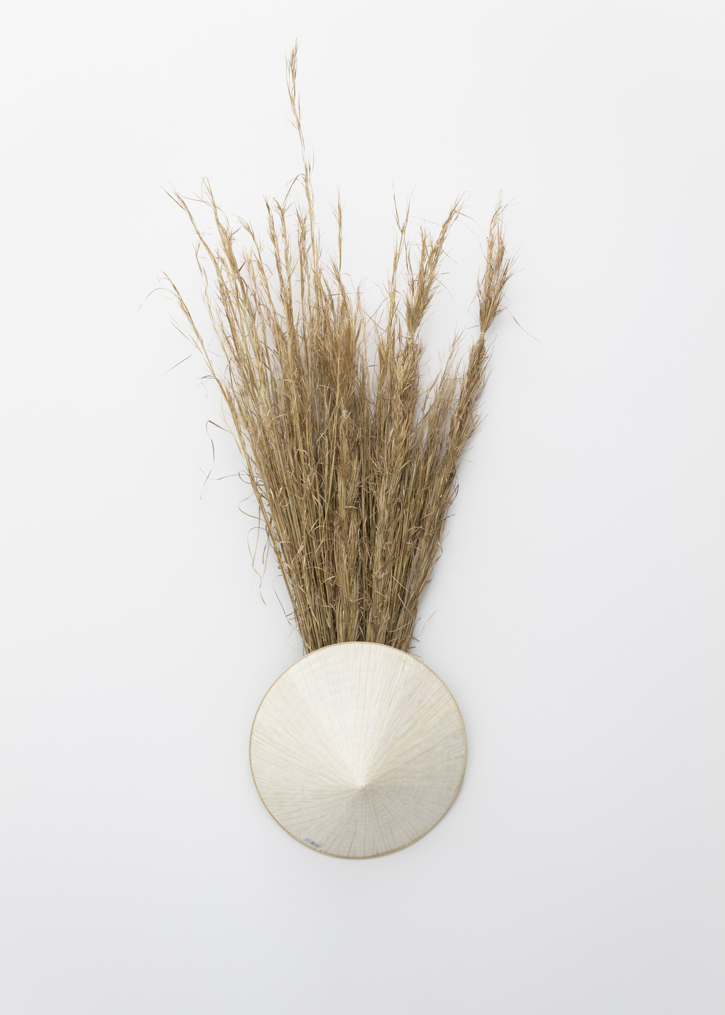  Millian Giang Lien Pham,  Preforge: 9 Stages (Nine) , 2019. Grass, conical hat 