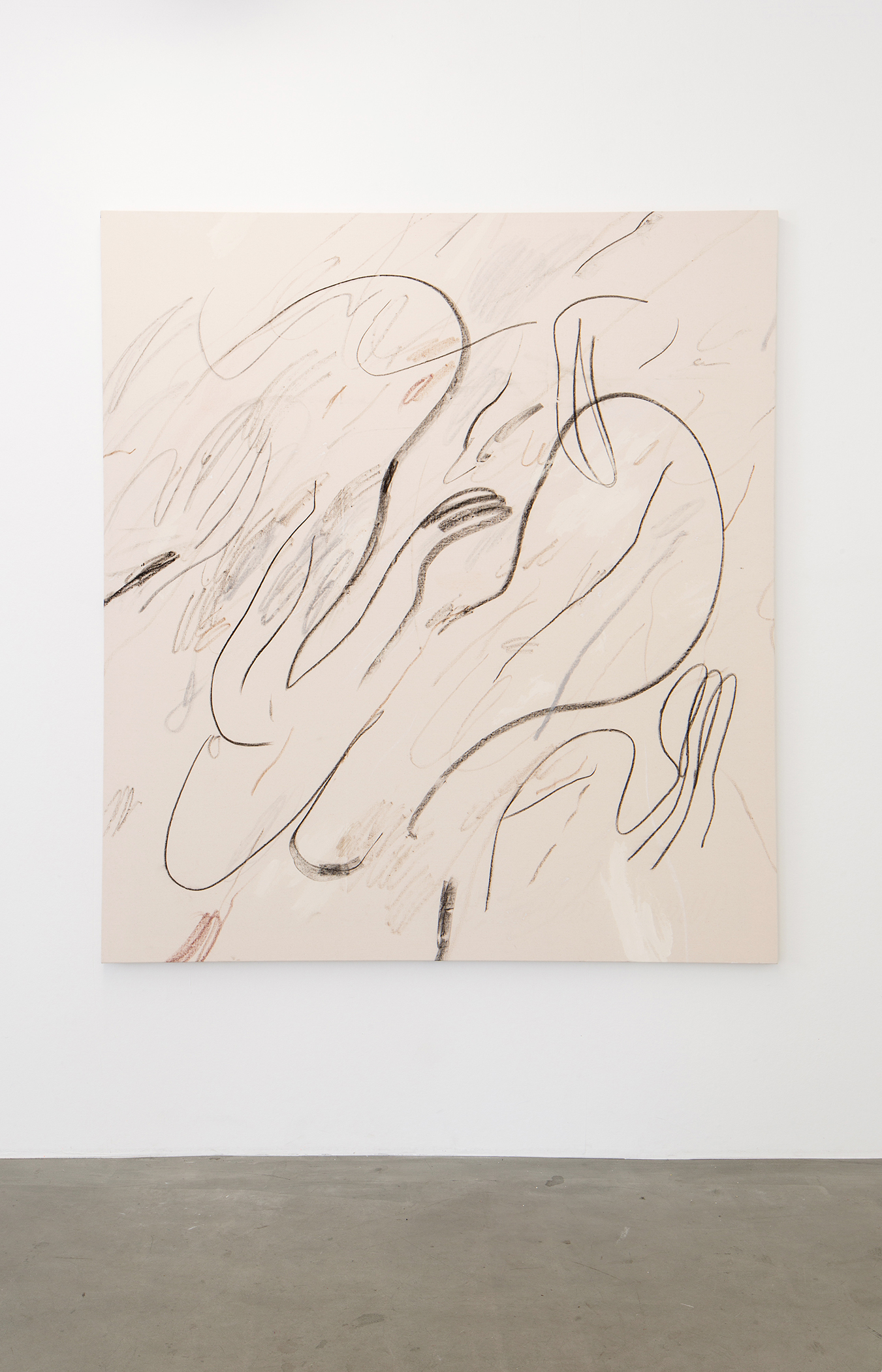  Alina Vergnano,  A Wave A Current A Name , 2019, Acrylic, oil stick and pastels on cotton, 130 x 140 cm 