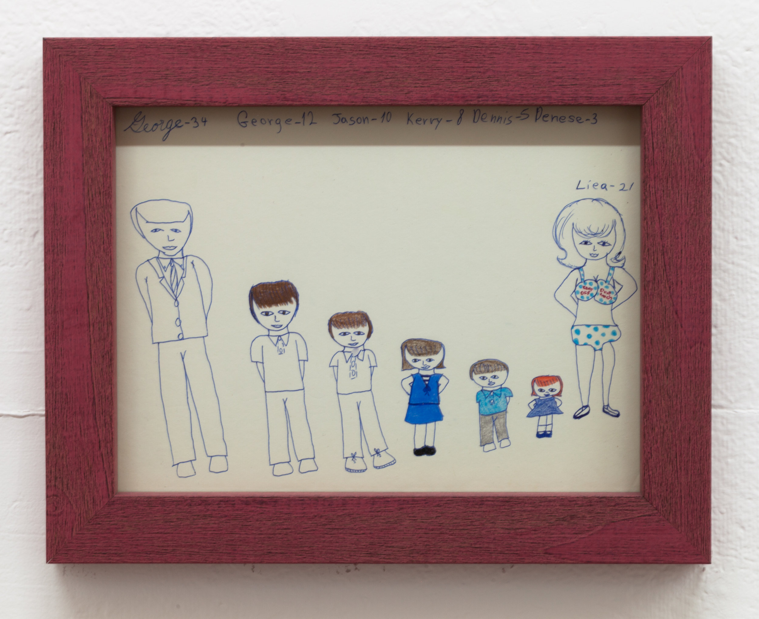  Aunt Nancy, Keep Off, Don't Touch, Circa 1963-1968 Pen and crayon on paper, 9 x 12 inches + frame 