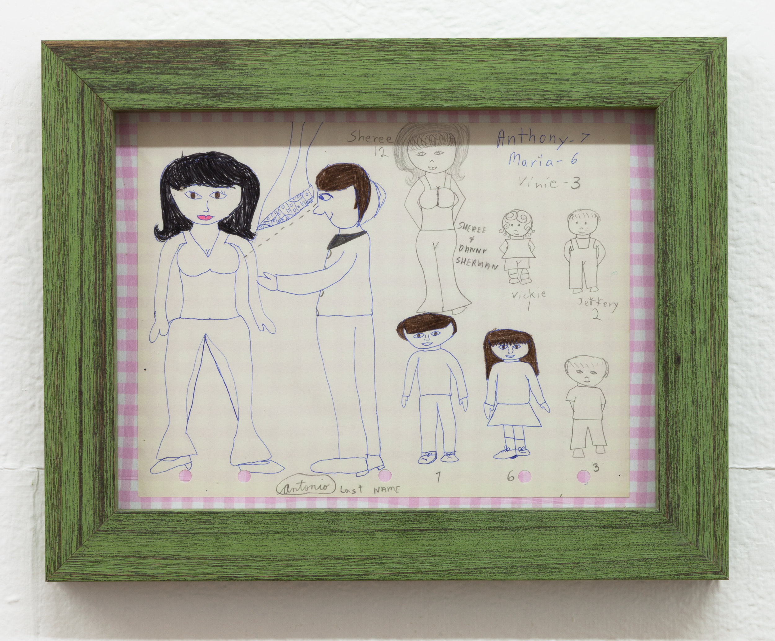  Aunt Nancy, Antonio, Circa 1963-1968 Pen and pencil on paper 8 x 10.5 inches + frame 