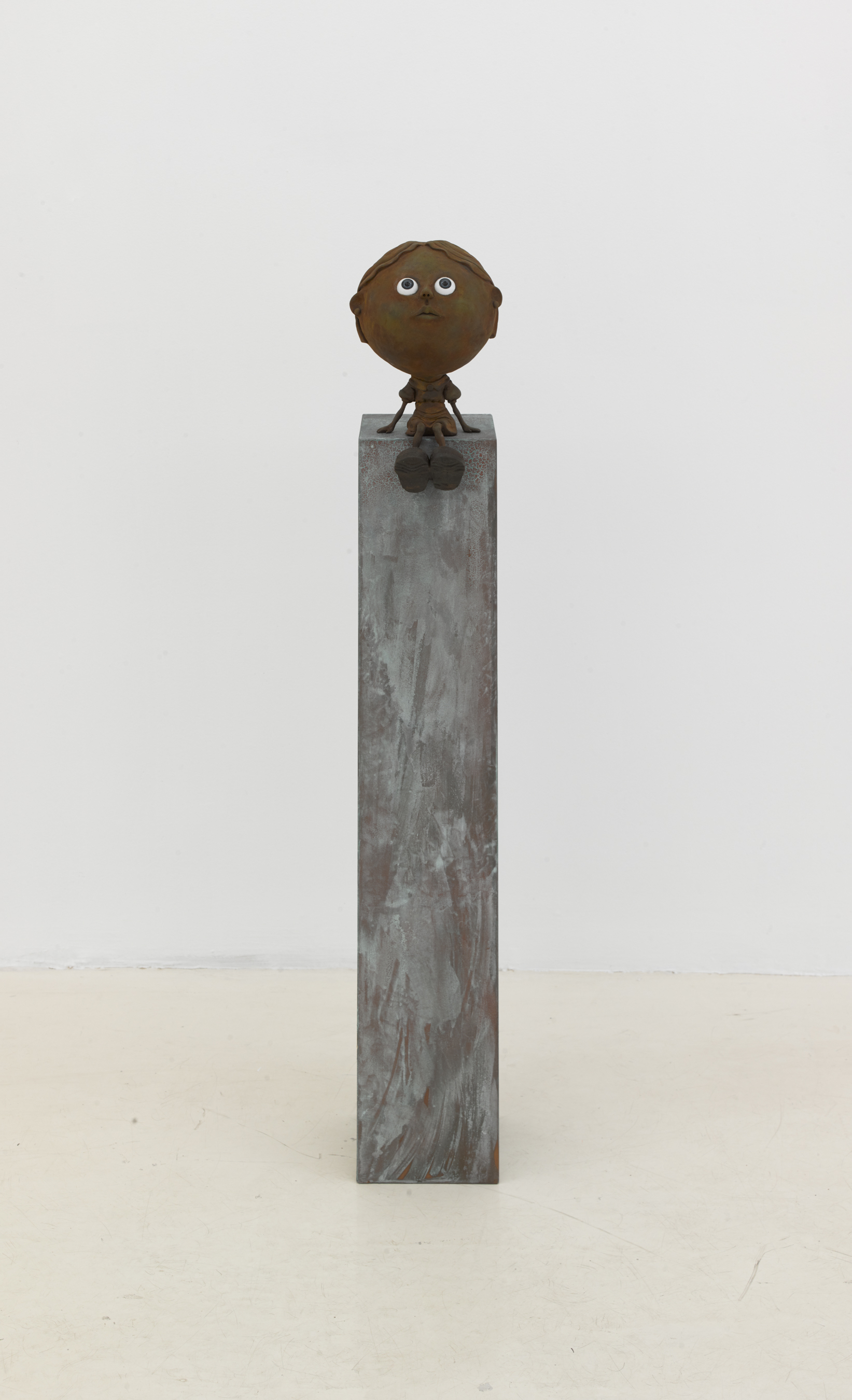  Abby Lloyd,  Rustie , 2019, Apoxie sculpt, foam, plastic eyes, iron pigment, rust solution, 13 × 6 × 6 inches   