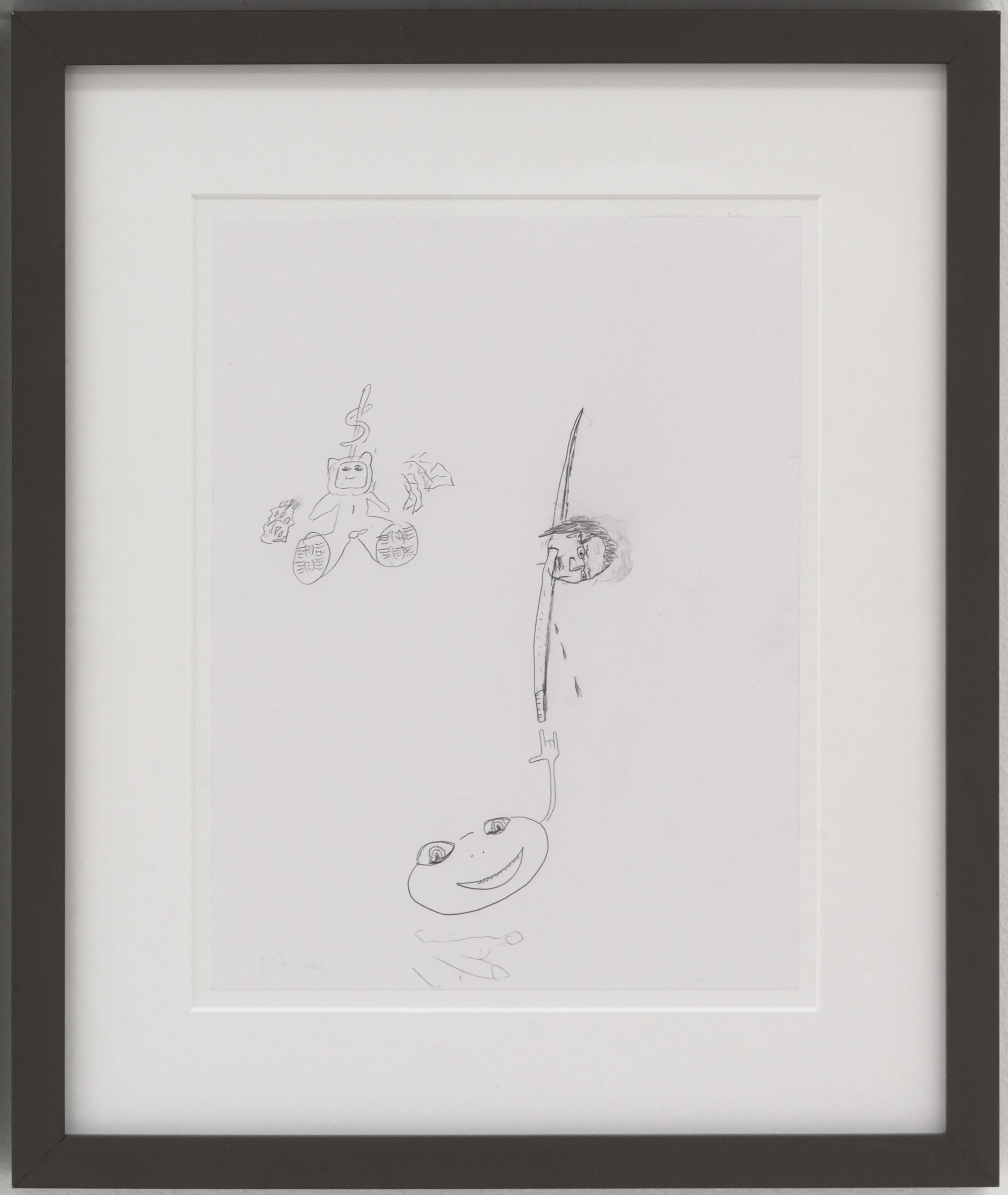  Jesse Sullivan,  Untitled , 2019, Pencil on paper, framed, 11 × 8 1/2 inches  