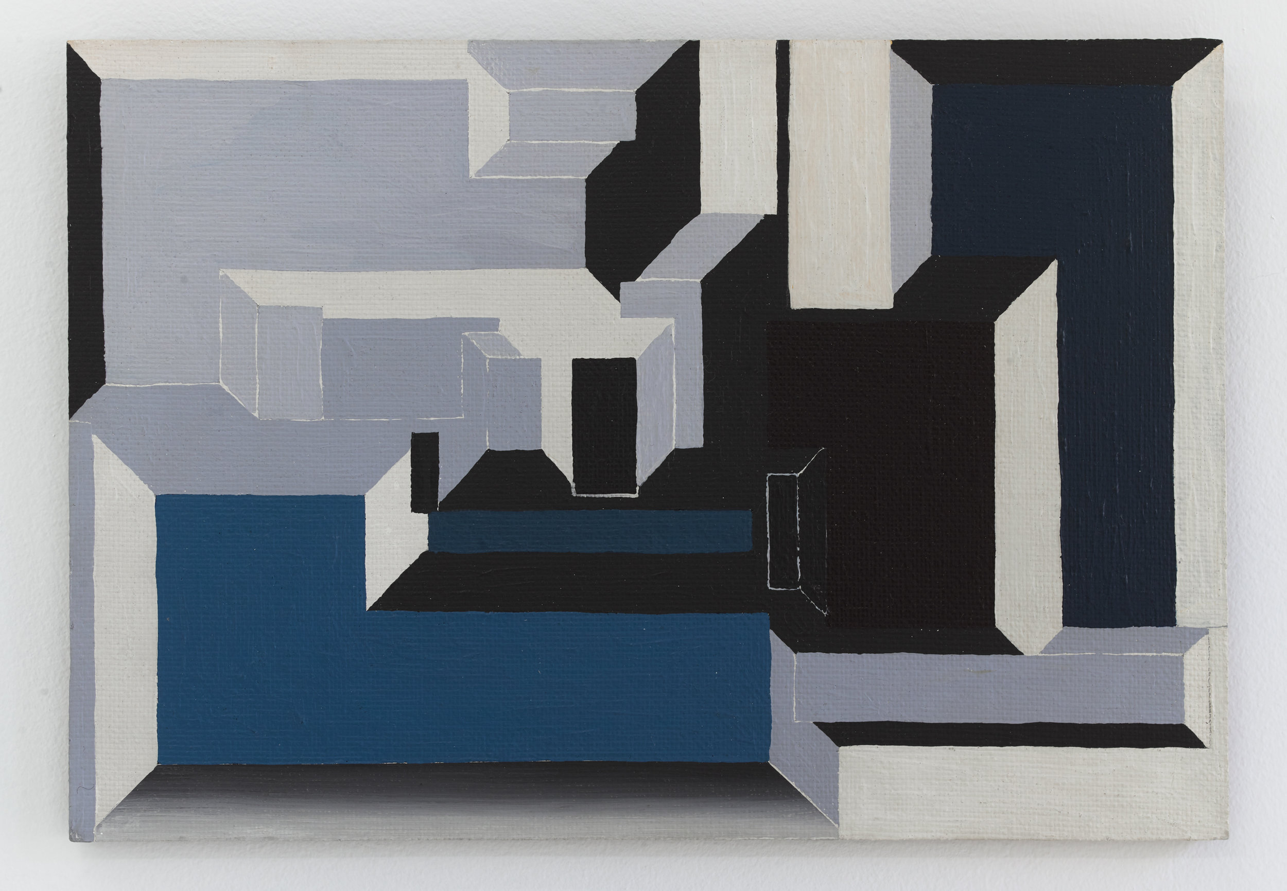  Suzanne Blank Redstone  Blue and Maroon Portal,  1969, Acrylic on Masonite, 10 × 14 inches 