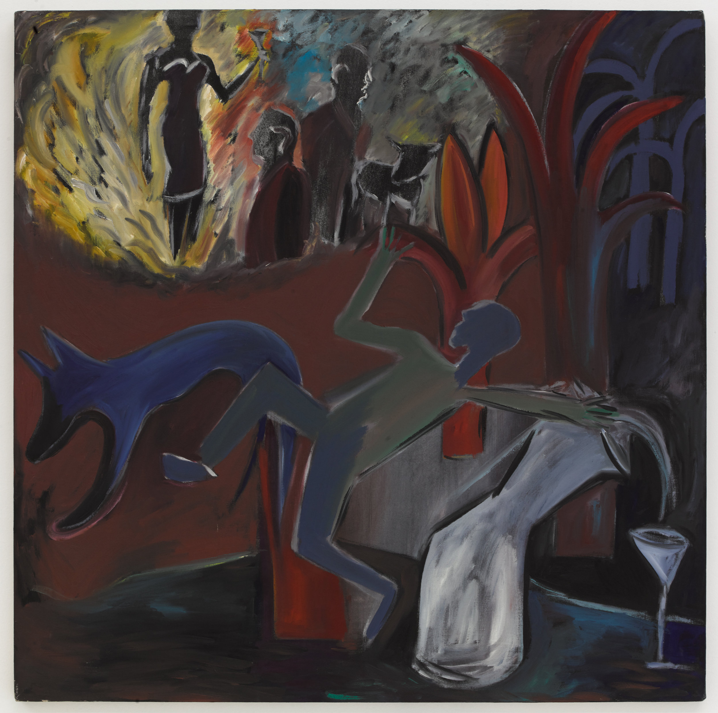  Mary Jane Hanja,  No Title , Early 1980s Oil on canvas  42 × 42 inches 