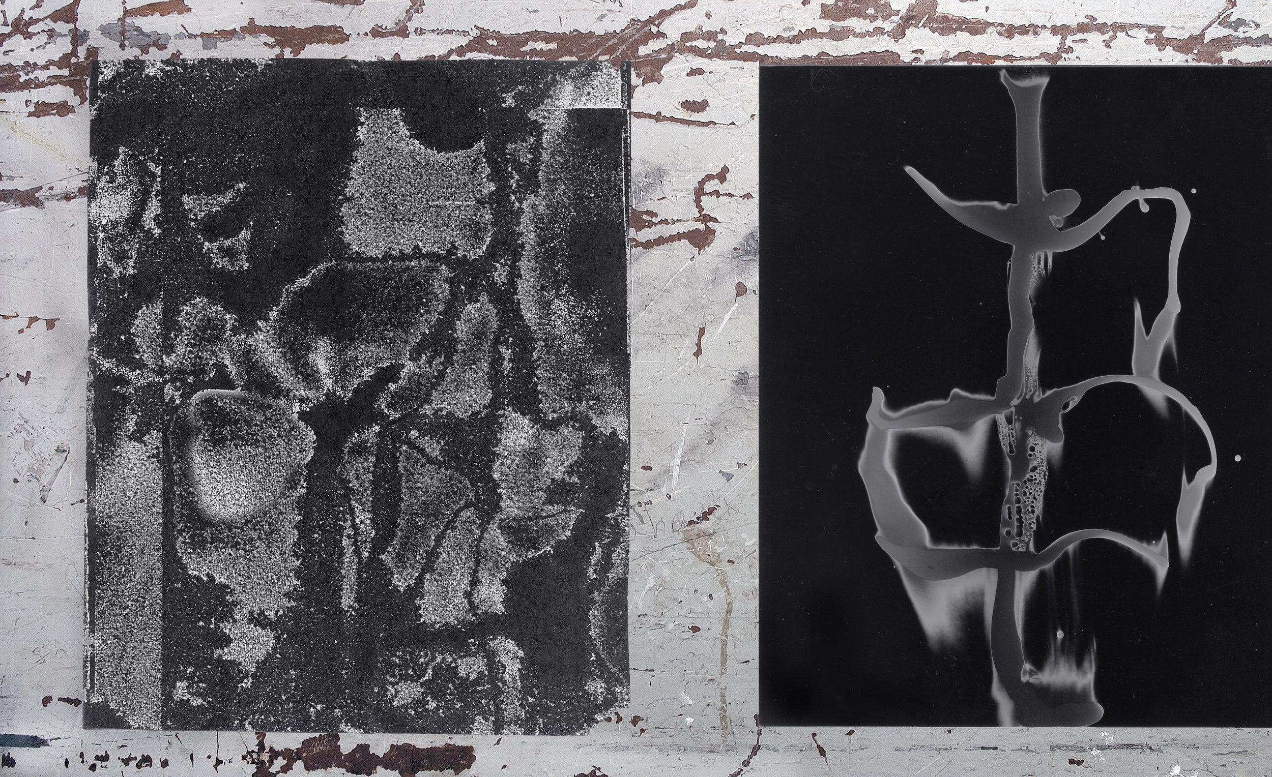  Jérôme Nadeau,  Poor Healer , 2019. Photocopy (left) silver gelatin print (right). 25.4 x 20.32 cm 