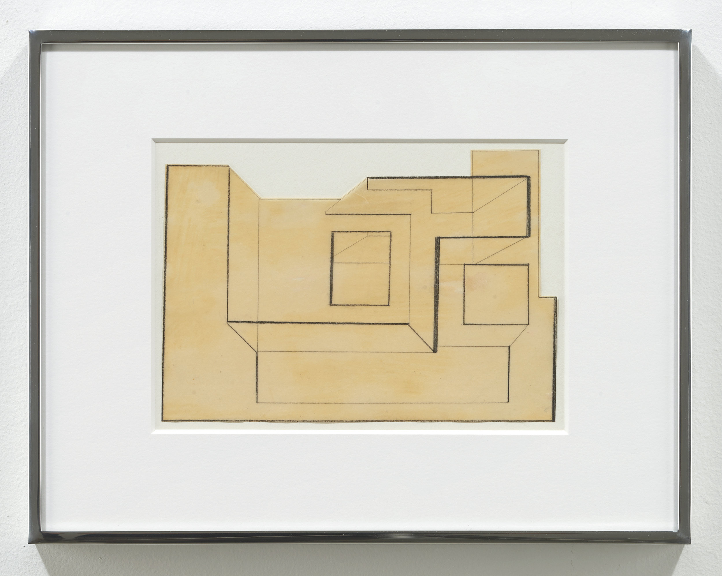  Suzanne Blank Redstone,  Drawing for Portal 2(A) #7 , 1967. Paper, tracing paper, pencil, Framed dimensions: 8.75 x 11.25 inches 