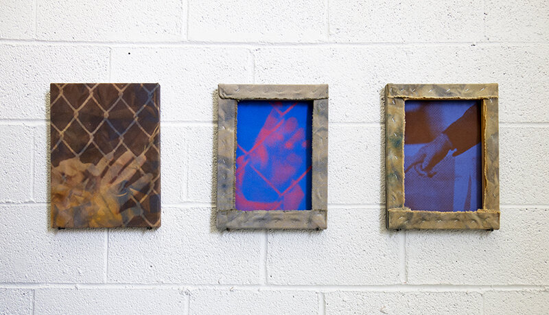  left to right: Anthony Giannini:  Divide 5  (Recto), 2019;  Divide 3  (Verso), 2019;  Divide 4  (Verso), 2019 