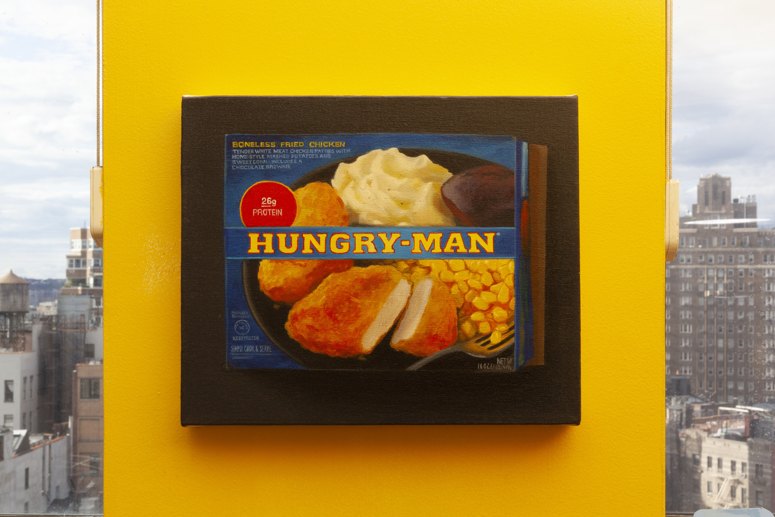  Brandi Twilley,  Hungry Man , 2018, Oil on canvas, 11.5 x 13.75 in 