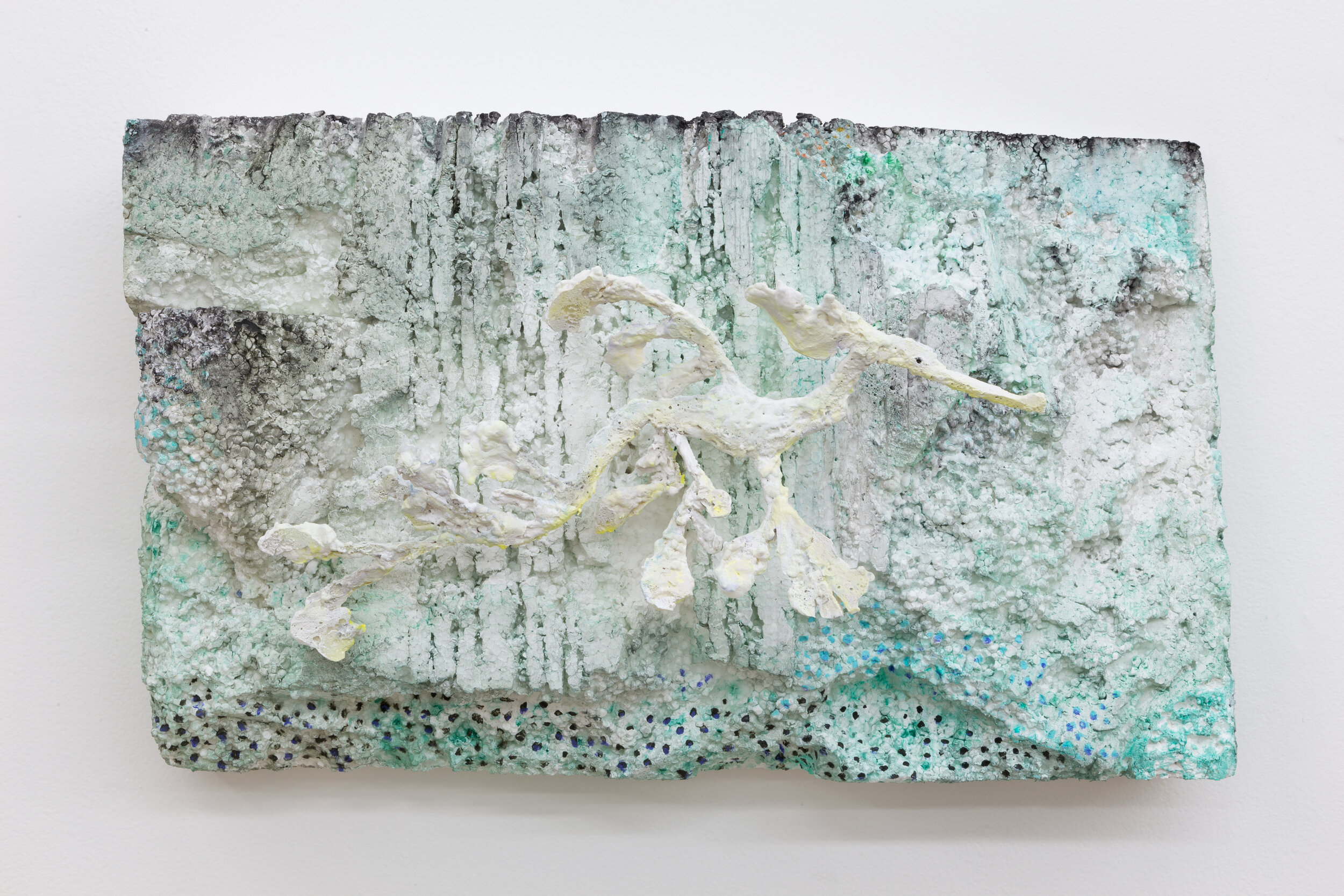  Lin May Saeed  Sea Dragon Relief V / Teneen Albaher Relief V,  2019. Styrofoam, steel, acrylic paint, 11.625 x 19.75 x 6.75 in. 