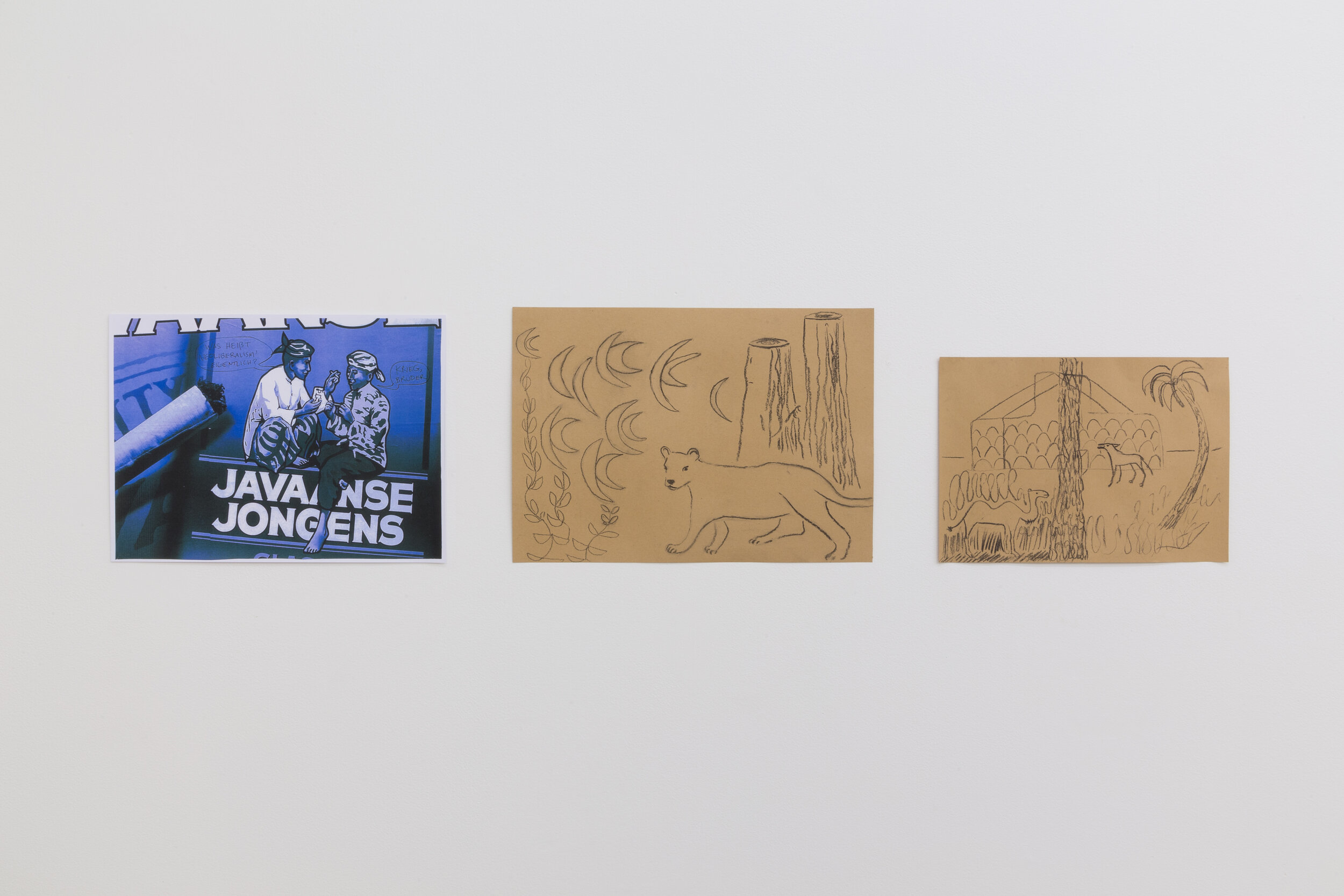  Lin May Saeed  Untitled , 2019;  Yayah , 2019;  Hammar Marshes , 2019 (installation view, left to right) 