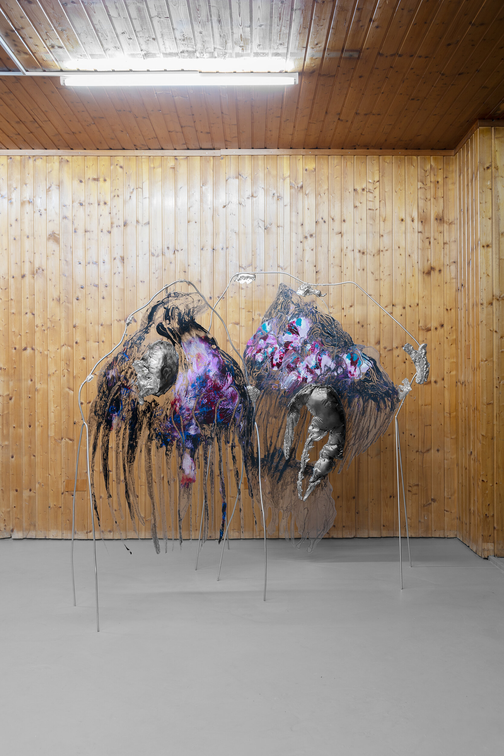  Yein Lee,  Me Moi Series , 2018-2019, Acrylic on PVC sheet, polyurethane foam, steel, wire, spray, 176 x 143 x 42 cm &amp; 137 x 125 x 34 cm 
