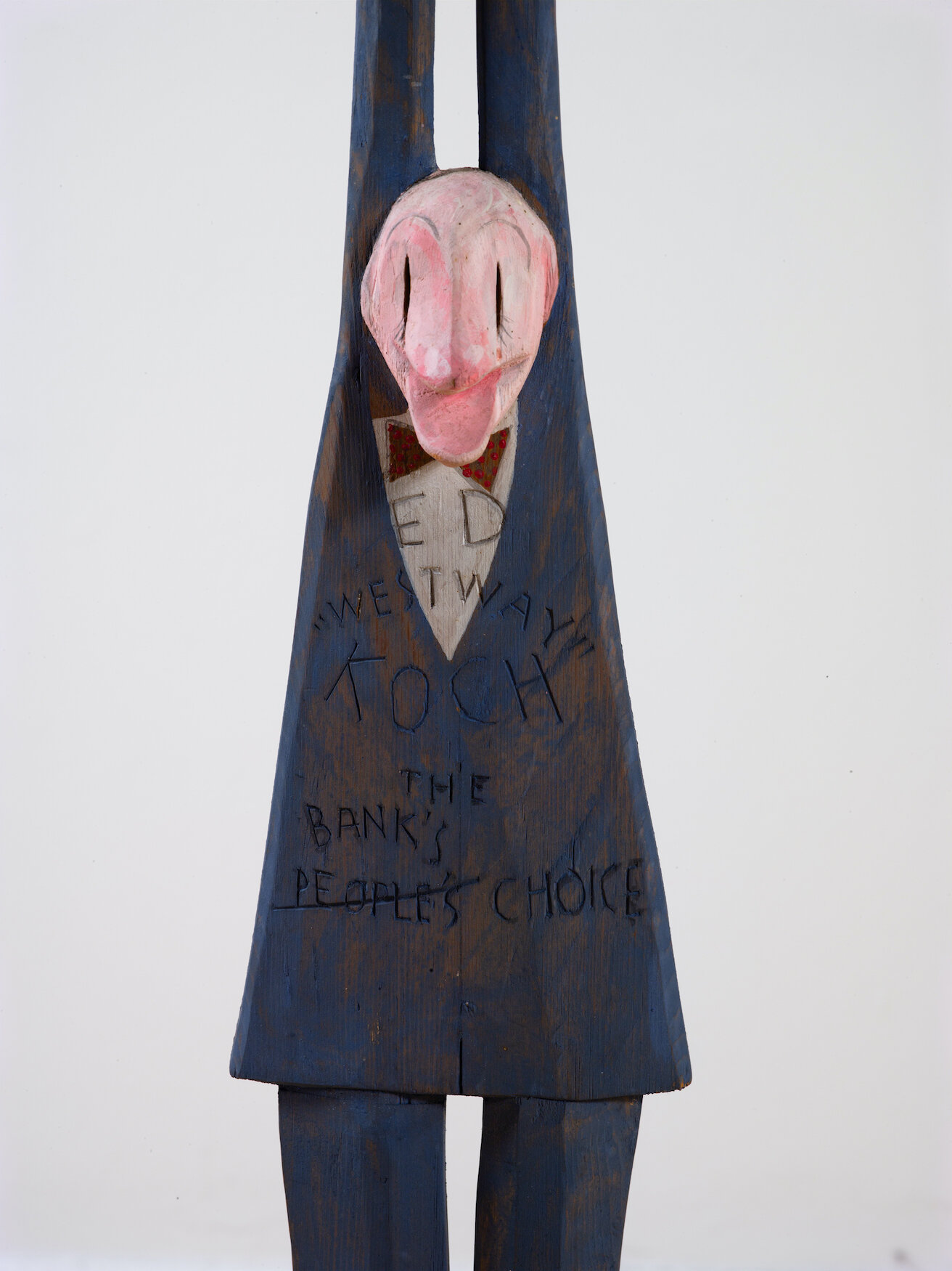  William King,  Master of the Double Cross (Mayor Koch) , 1981 Cedar, 49 x 10 x 6 inches 