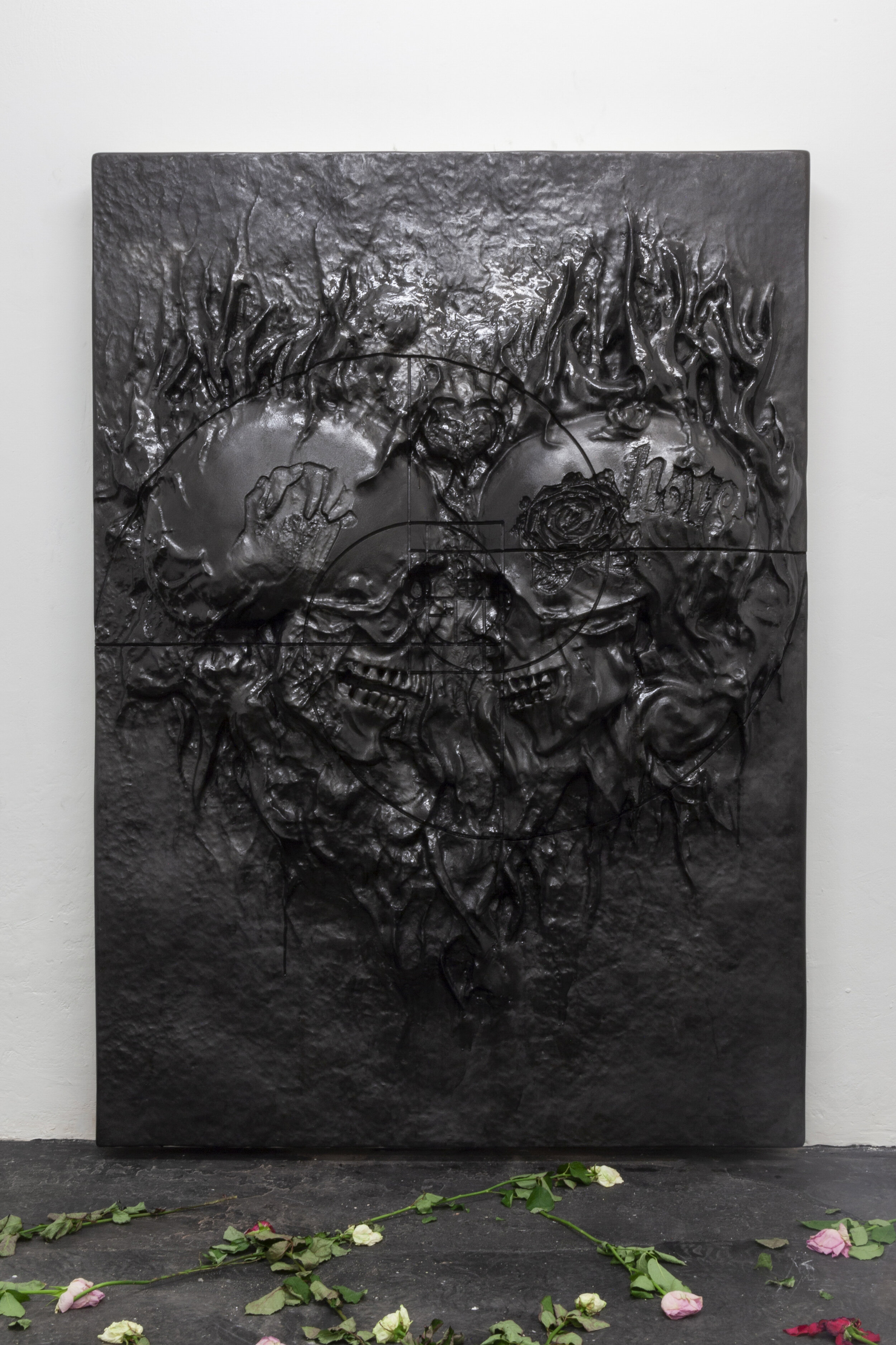  Julian-Jakob Kneer,  NEKROMANTIK (Ich bin bereit für unser’n Pakt über die Ewigkeit) , 2019, varnish on polyurethane foam, 185 x 133 x 23 cm 