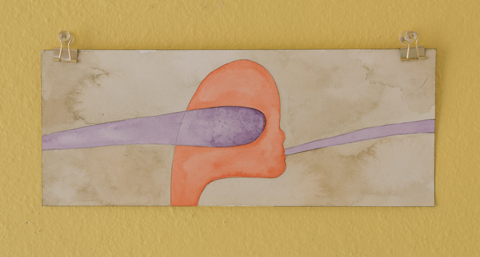  Cliff Hengst  Untitled,  2​020, watercolor on paper 4 x 10 inches 