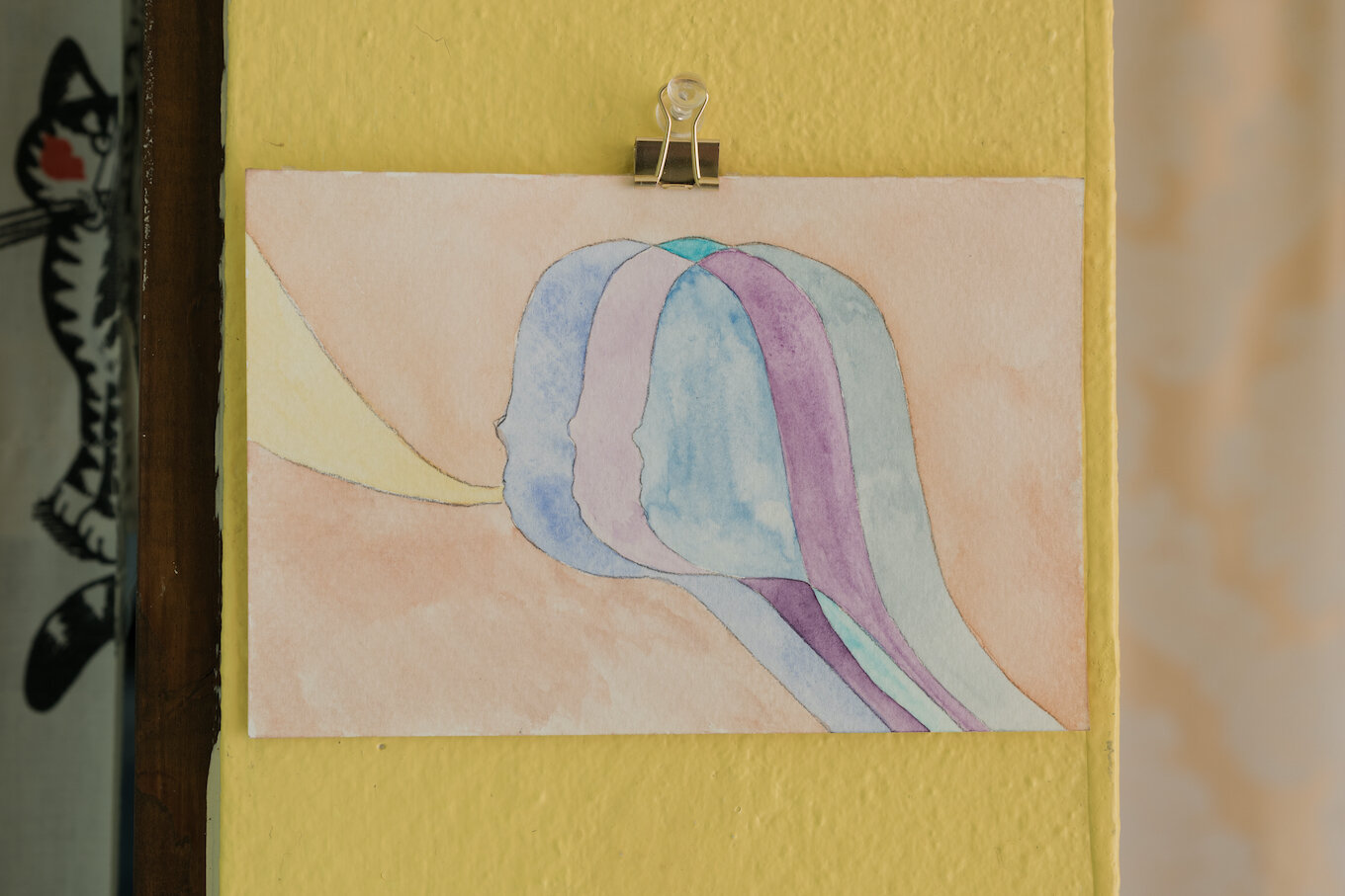  Cliff Hengst,  Untitled,  2​020, watercolor on paper, 4 x 5 3⁄4 inches 