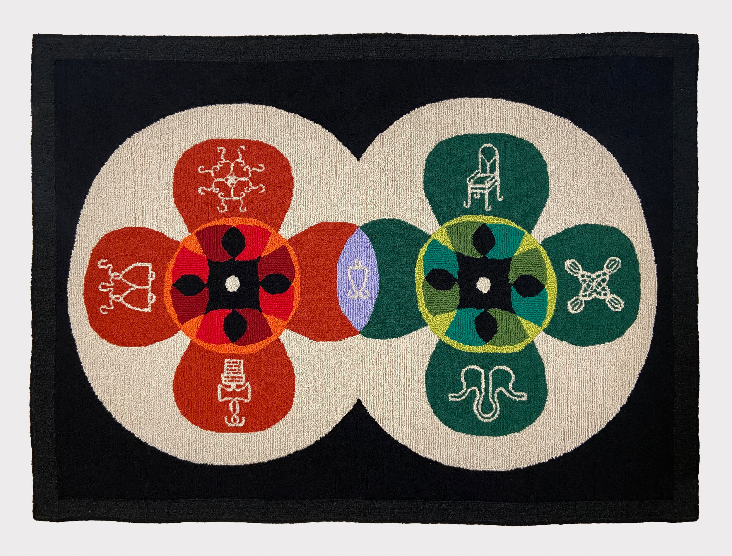   Engine Room,  hand hooked and tufted wool rug, 42.5 x 57.5 inches, 2020 