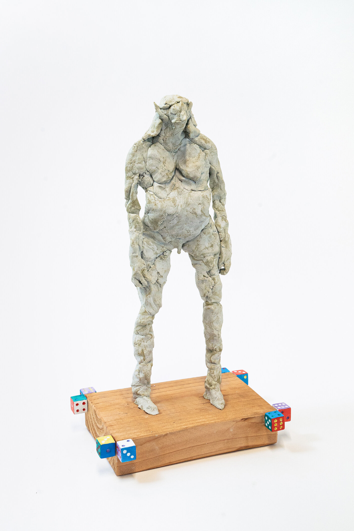  Chase Biado.  stand-up (1am),  2​020, epoxy clay, steel, wood, acrylic 15 inches tall  