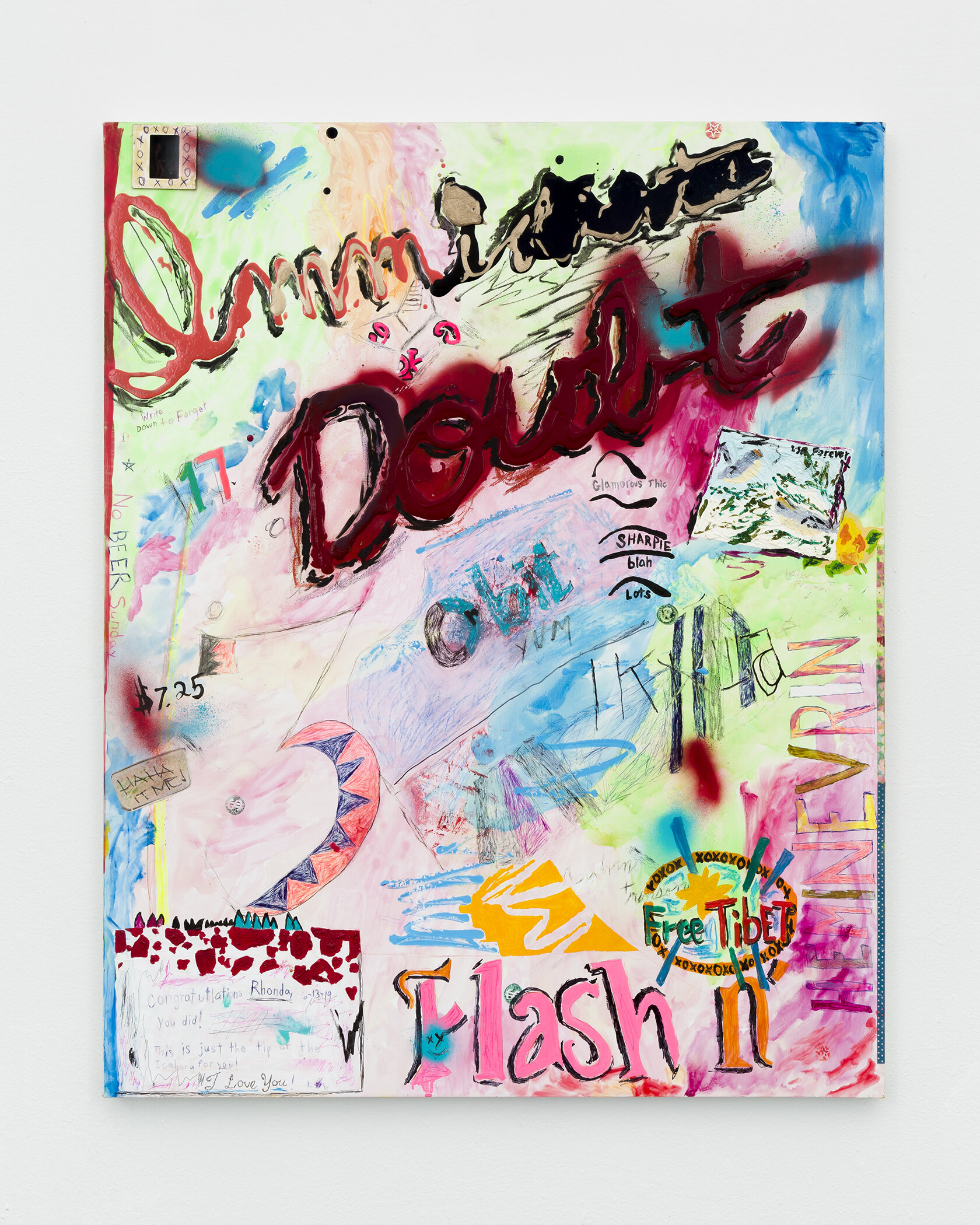  Alicia Gibson,  Immediate Doubt,  2019, Oil and various on canvas,  30 × 24 inches  