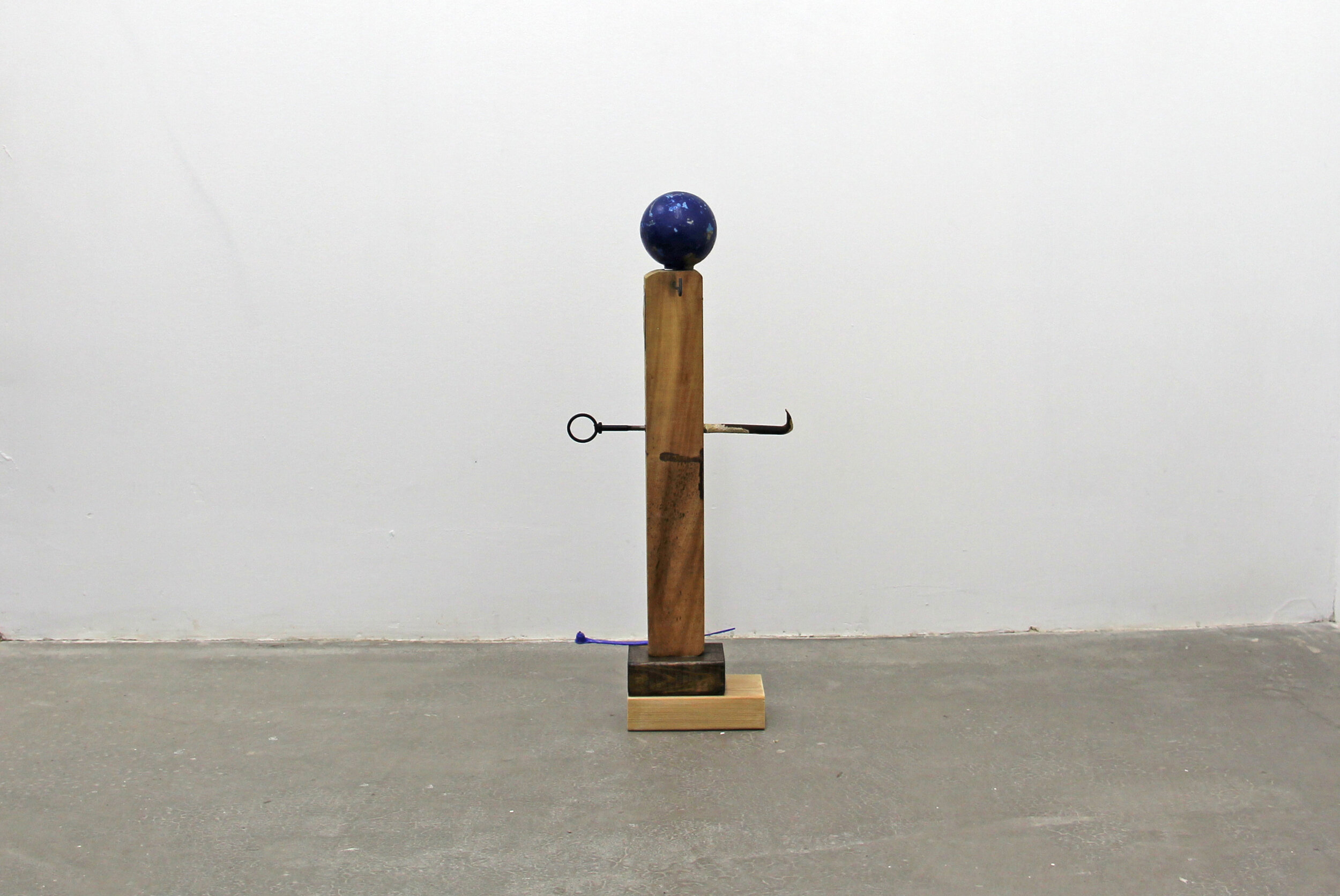  Georgia Dickie,  Missing One , 2020, Found objects and wood stain on wood base 23 x 9.5 x 5.25 in (58.4 x 24.1 x 13.3 cm)  