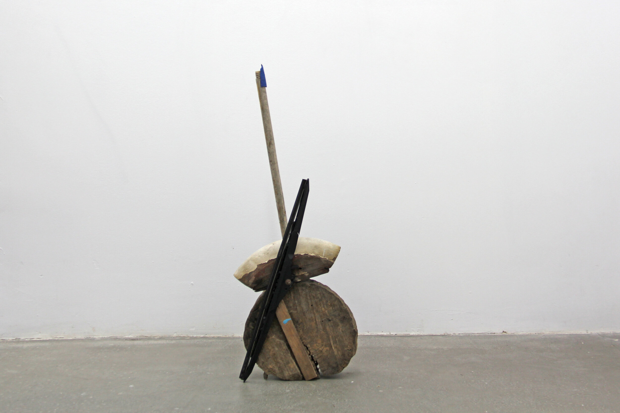  Georgia Dickie,  Weight Station , 2021, Wood and found objects, 27.75 x 11 x 4 in (70.5 x 27.9 x 10.2 cm)  