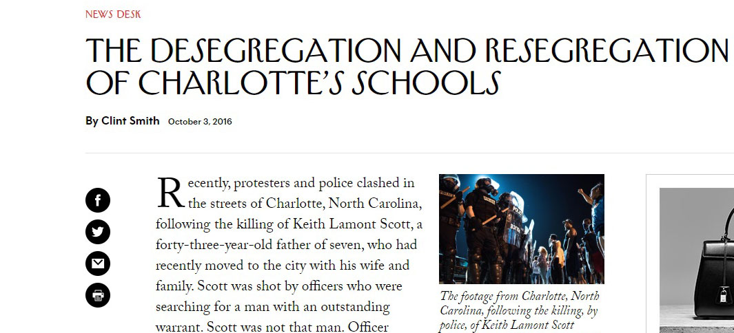 2016 - Desegregation and Resegregation of Charlotte's Schools