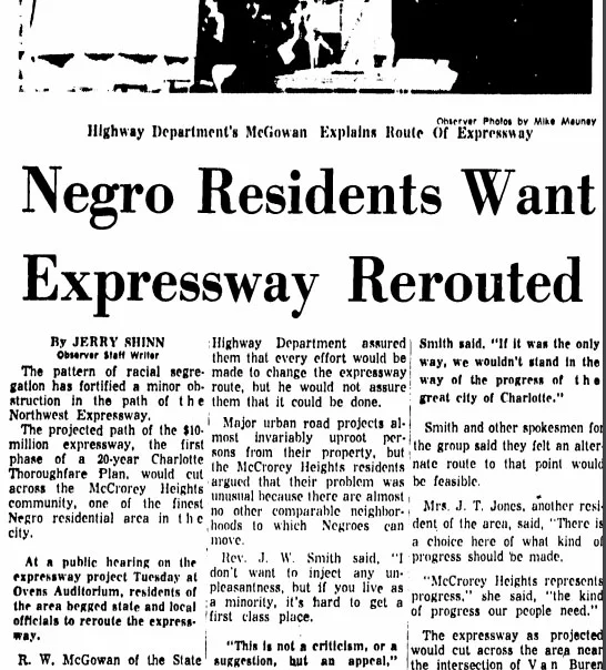 Negro Residents Want Expressway Rerouted