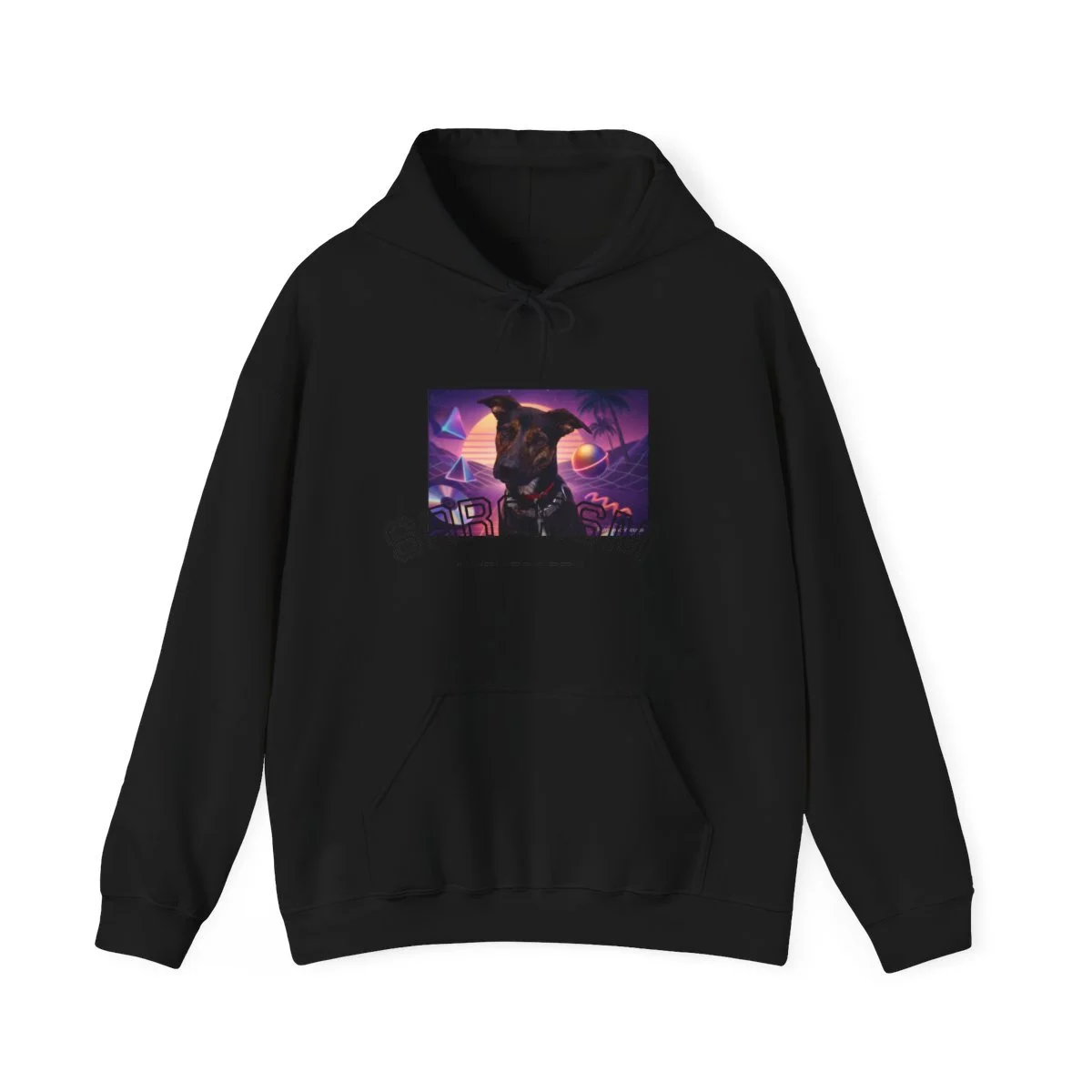 Black Hoodie - Palm Beach Records Retro Dog | Premium Music Merch