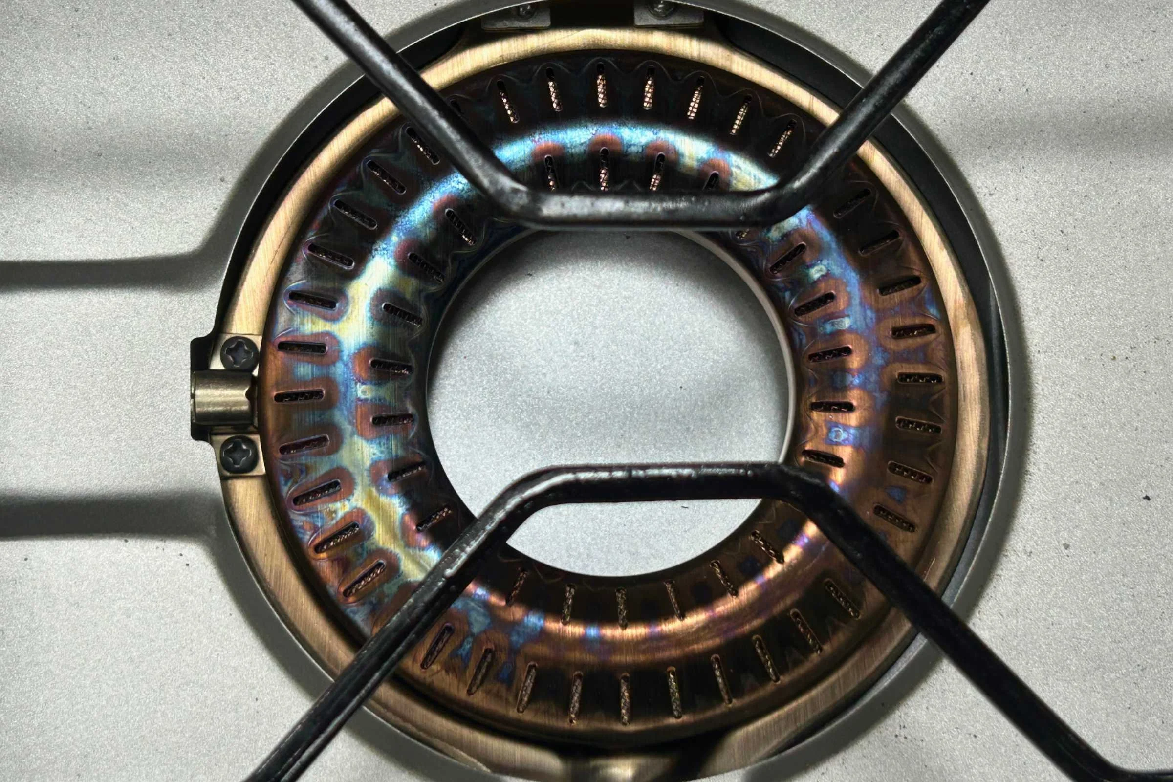 Close-up on the burner on the GSI Pinnacle Pro 2 burner stove.