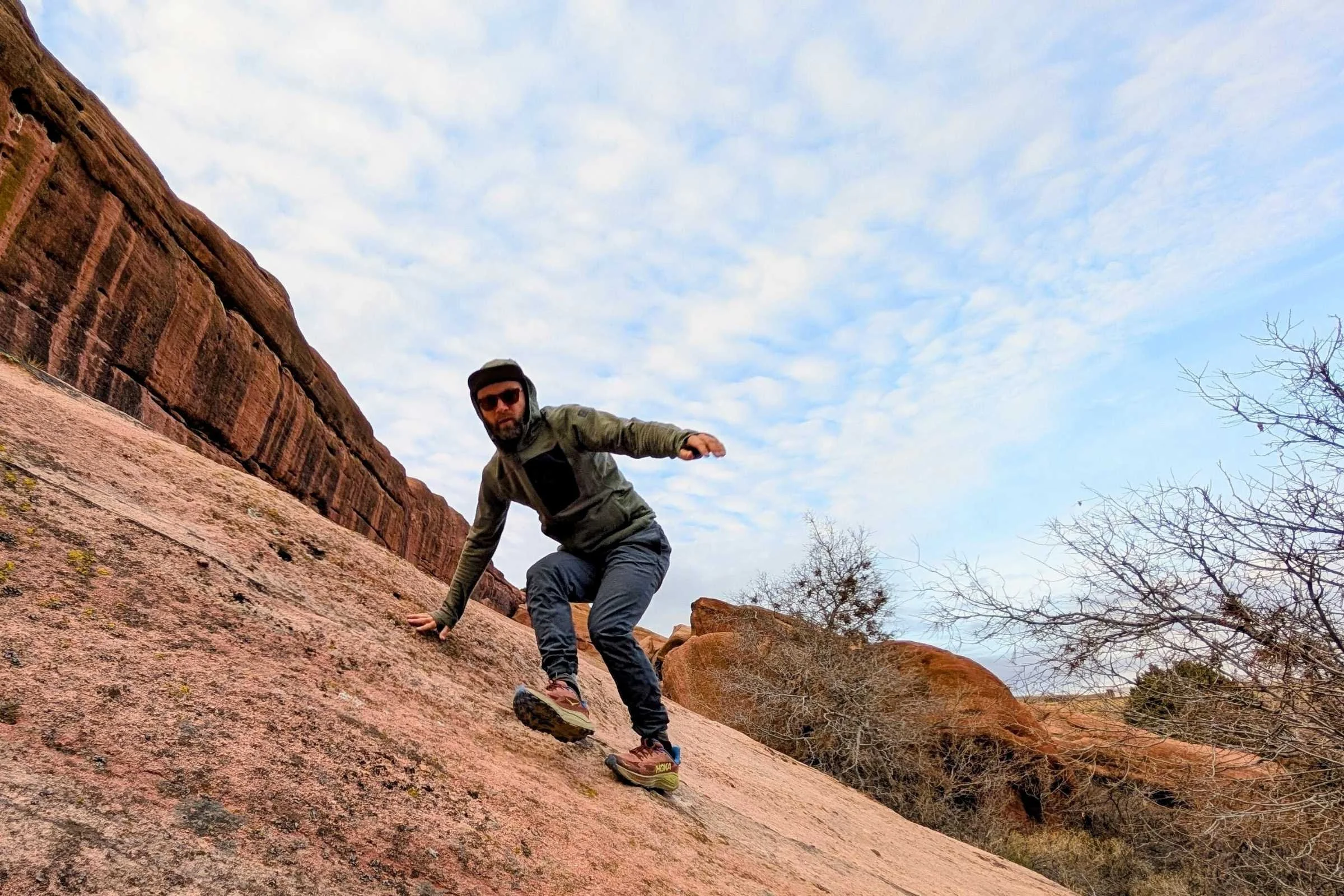 While not the stickiest outsole, it grips well enough on slickrock surfaces