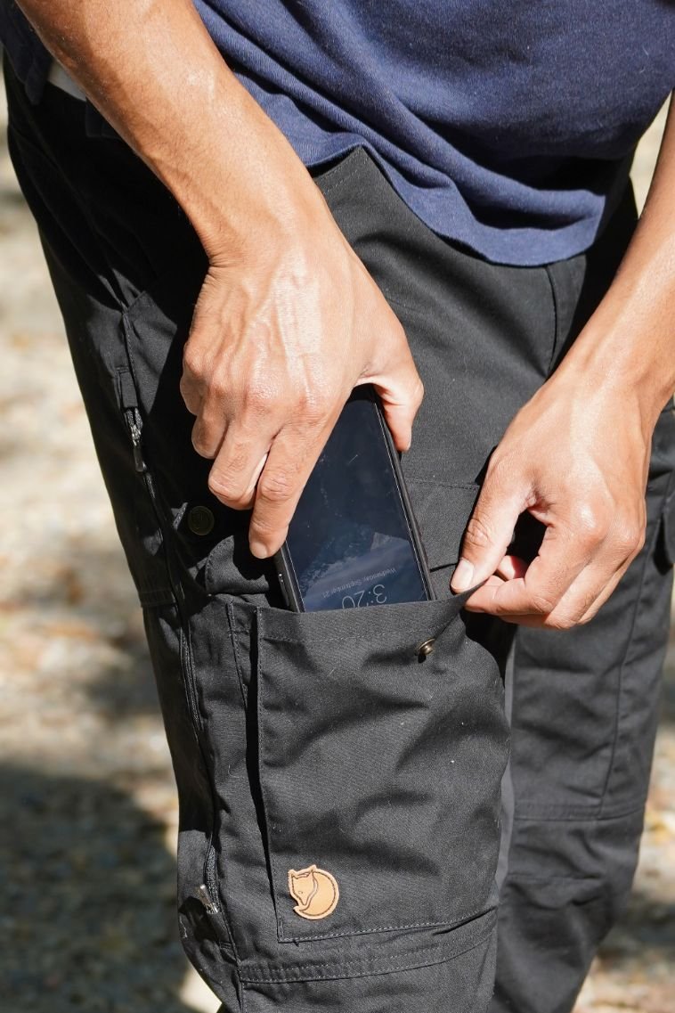A close-up of the phone pocket on the Fjallraven Vidda Pro Ventilated Trousers
