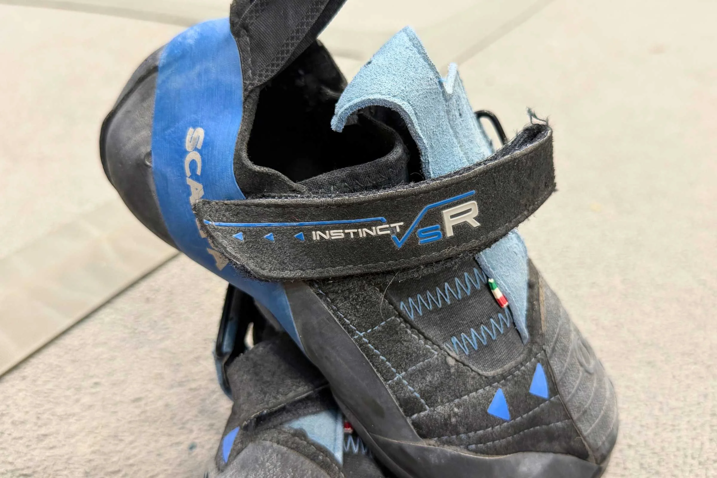The Scarpa Instinct VSRs have technical features that help climbing feel easier.