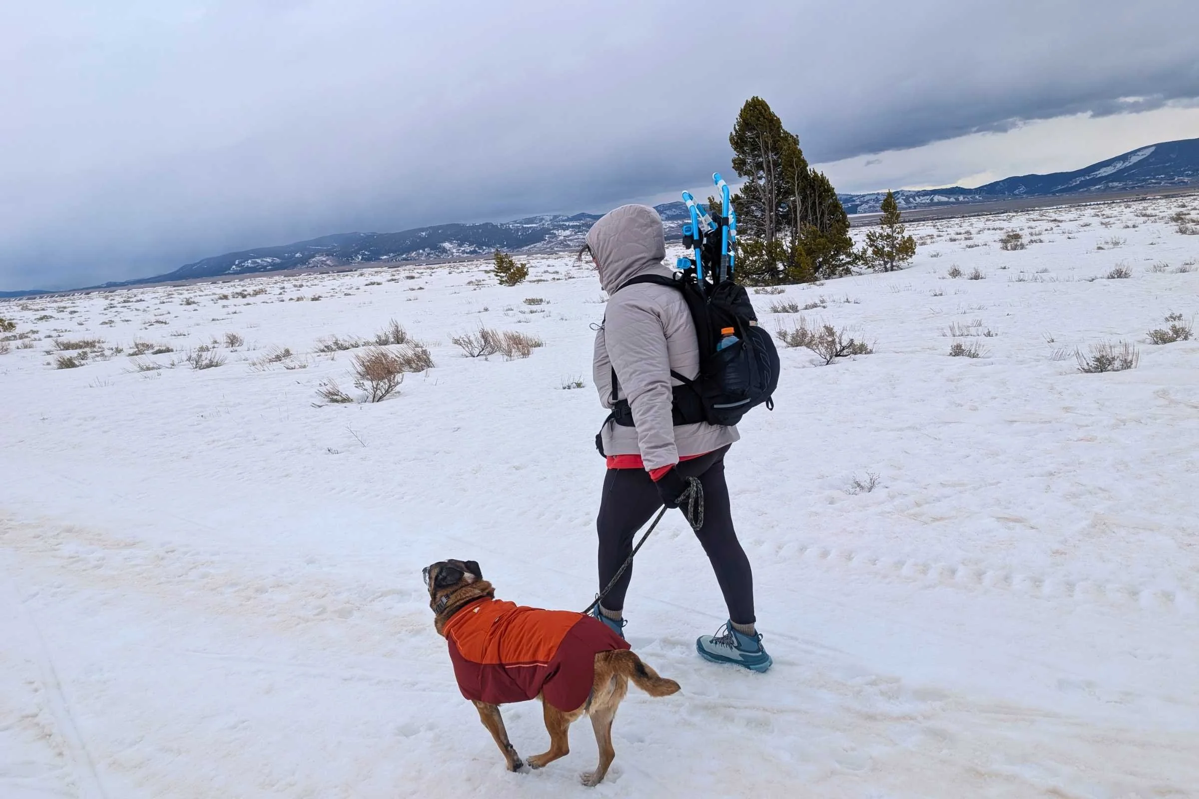 Wearing the women’s REI Co-Op Microtrek Hoodie.