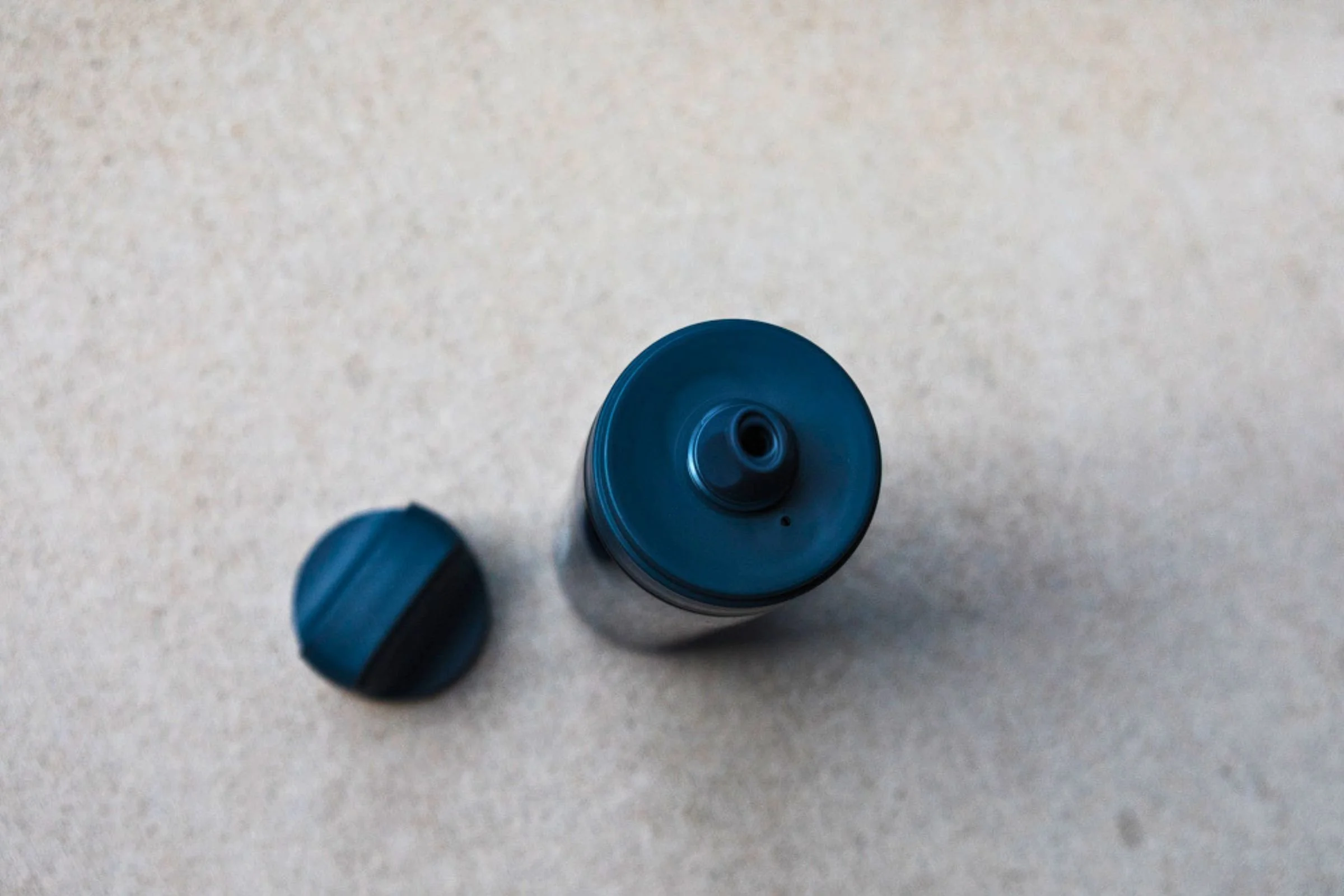 LifeStraw Go Series Travel Water Bottle in black with its black lid displayed.