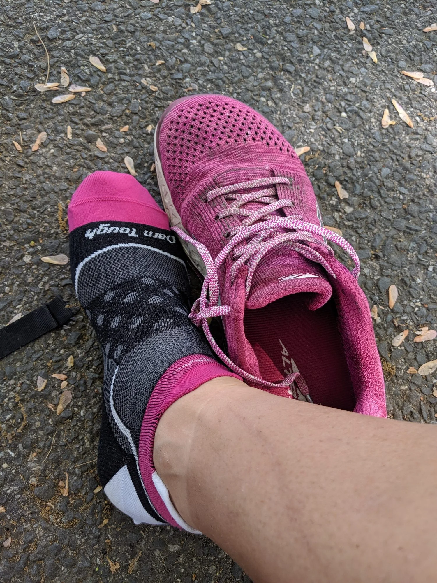 Liz Thomas wearing the Darn Tough No Show Light Cushion socks.