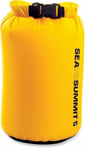 Sea to Summit 4 liter dry bag in yellow.