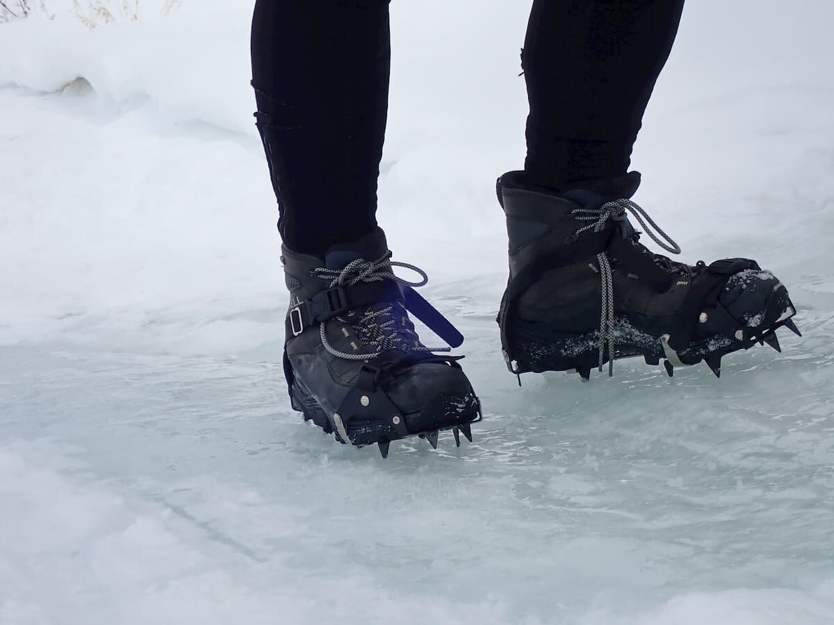 Snow Hiking Anti-slip Ice Cleats Shoe Boot Grips Crampon Spike Tool Useful Q 