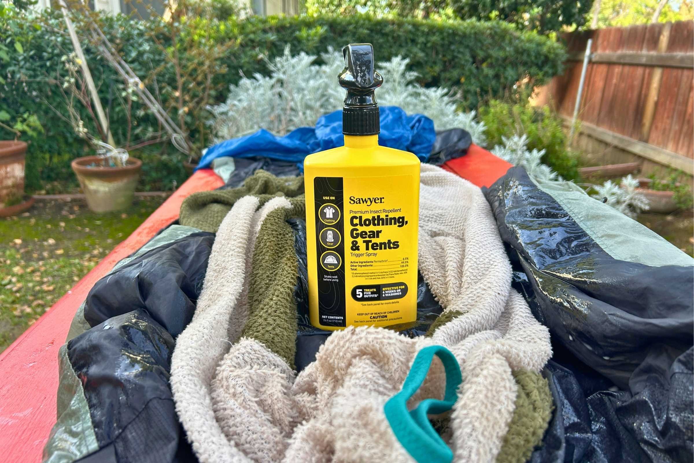 Liz treated all her clothing, including sun shirts, socks, and underwear, with Permthrin before heading on the Ouachita Trail. 