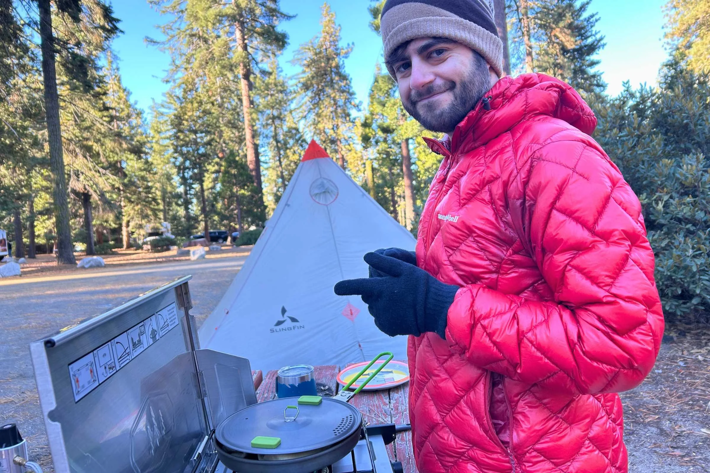 We used the GSI Pinnacle Pro 2 burner stove on a 5-day camping trip for three people in Sequoia National Park in October.