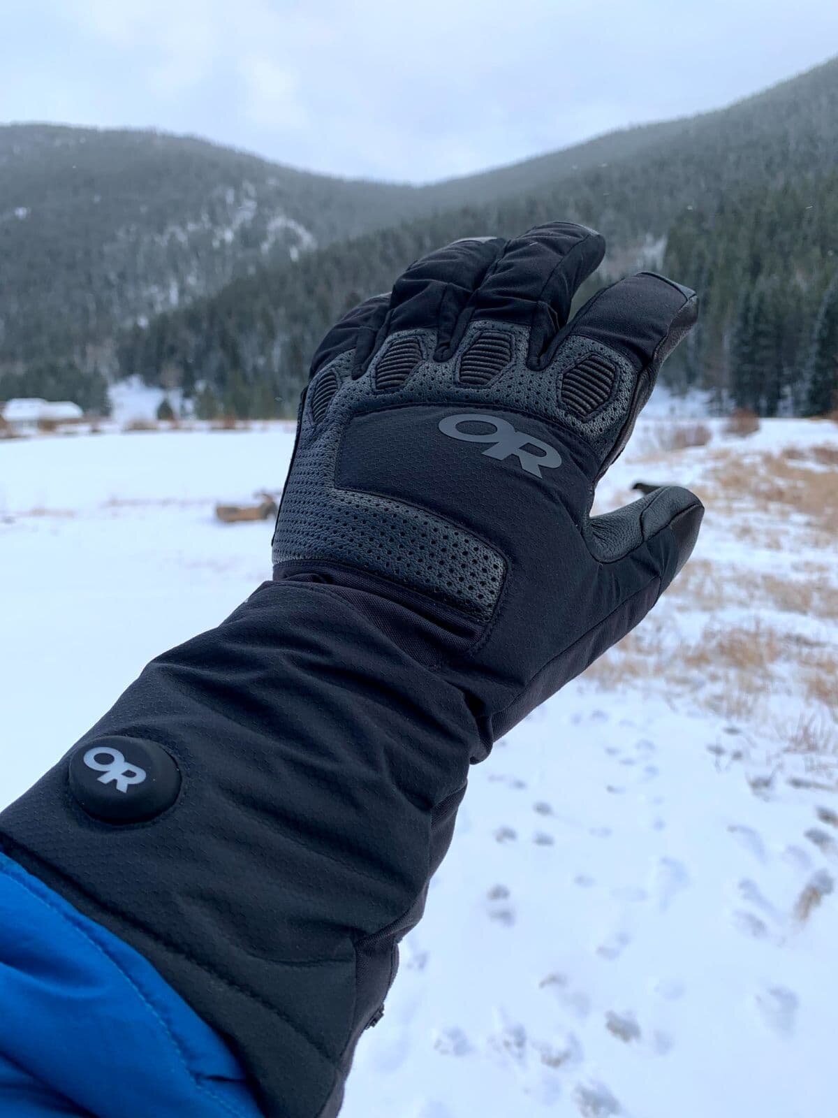 L  winter snow Ski Signature  Mens Edge Goat Skin Leather Glove Black 